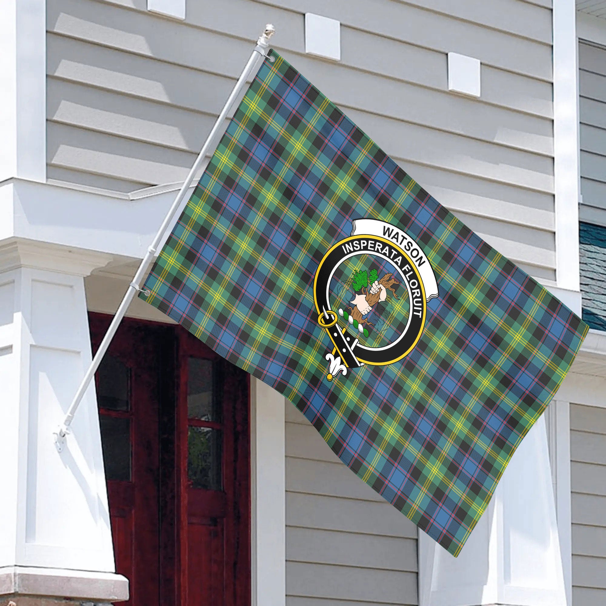 Watson Ancient Tartan Crest House Flag