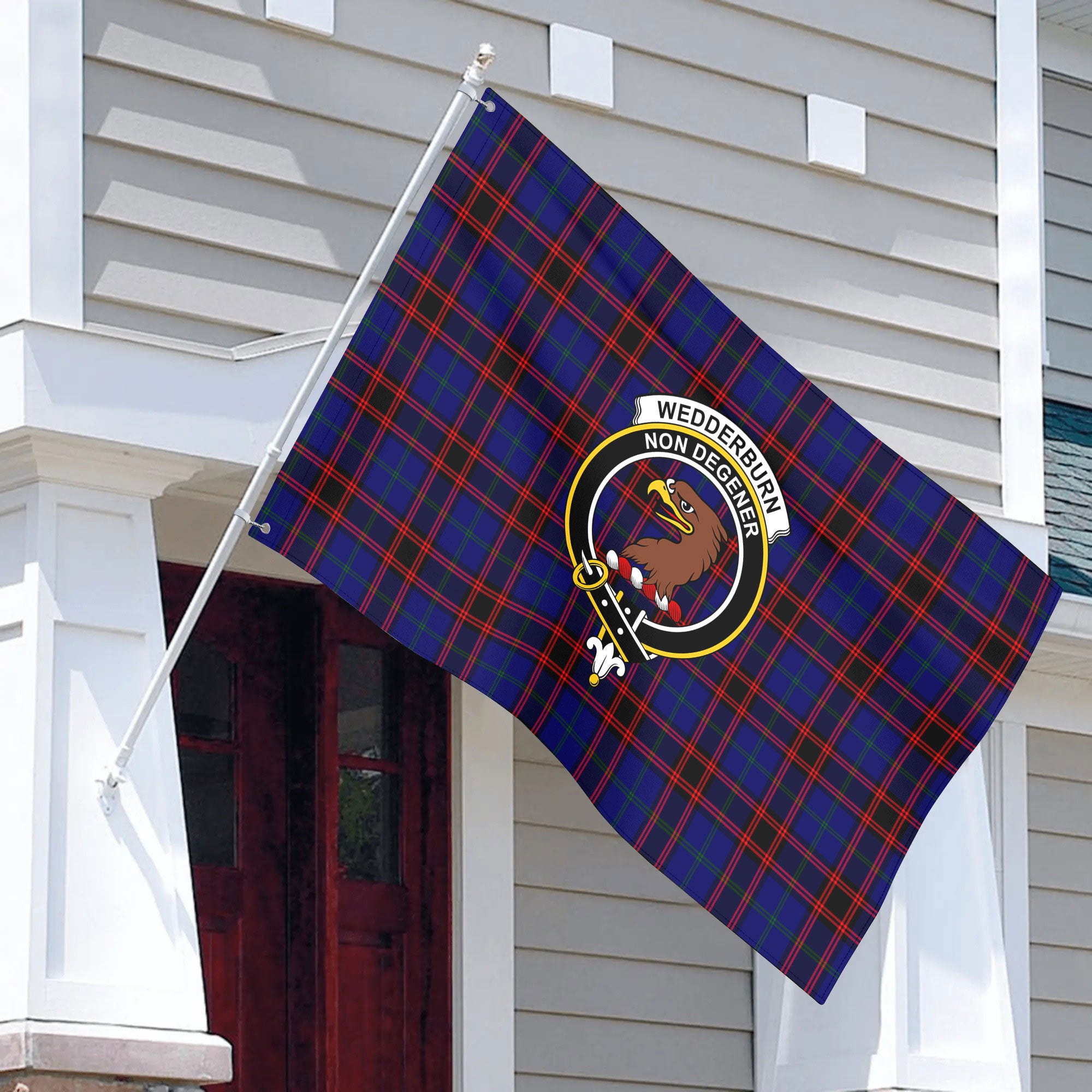 Wedderburn Tartan Crest House Flag