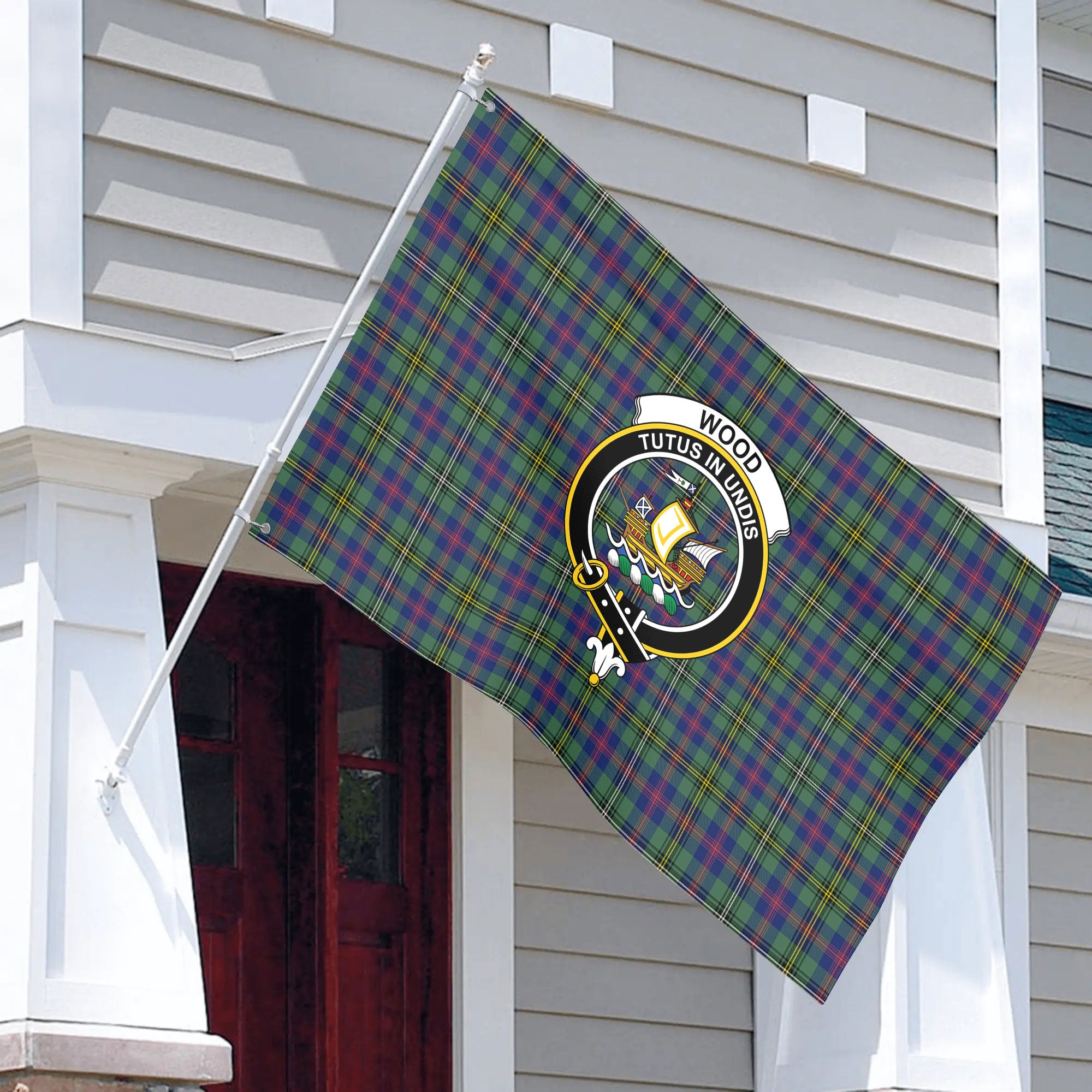 Wood Tartan Crest House Flag