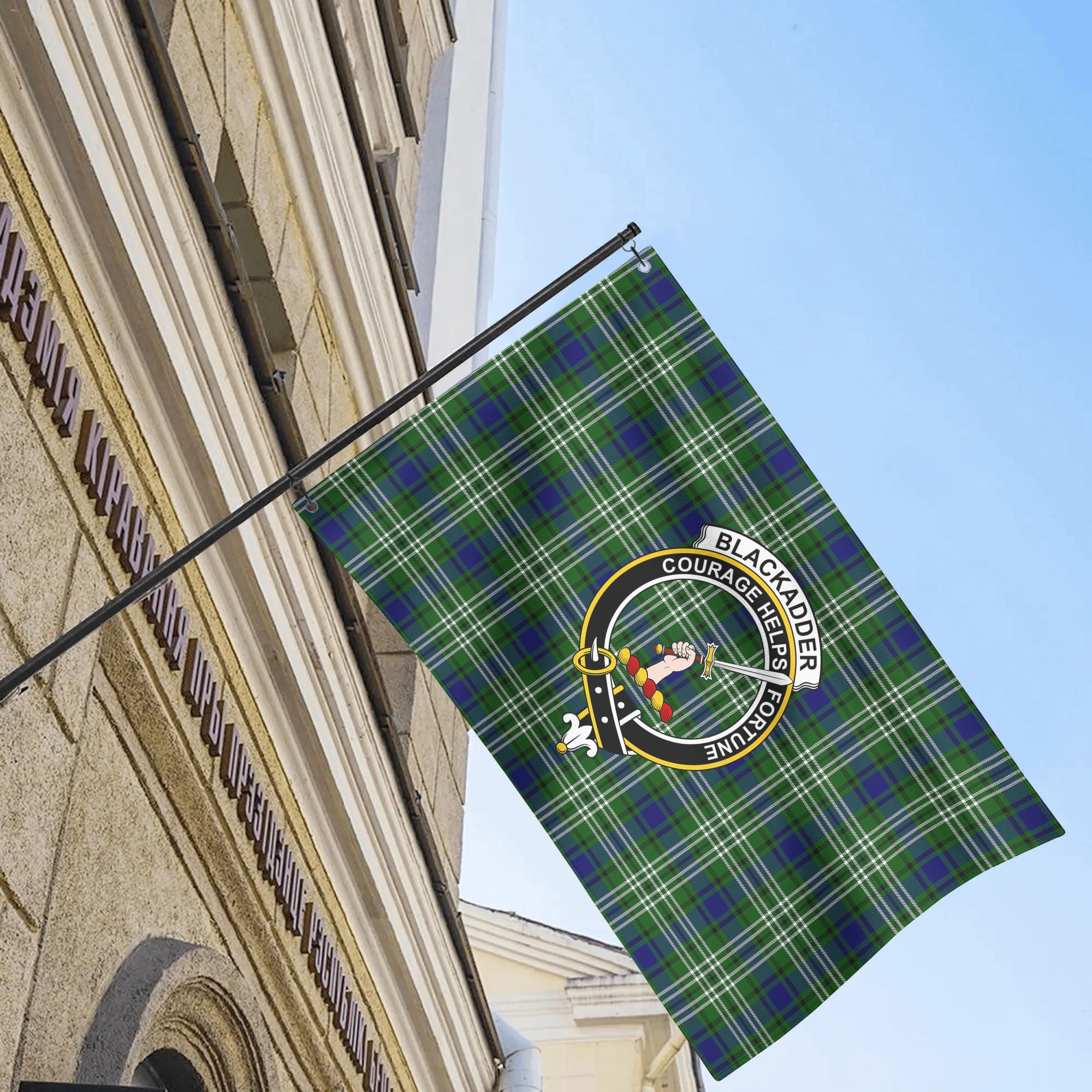 Blackadder Tartan Crest House Flag