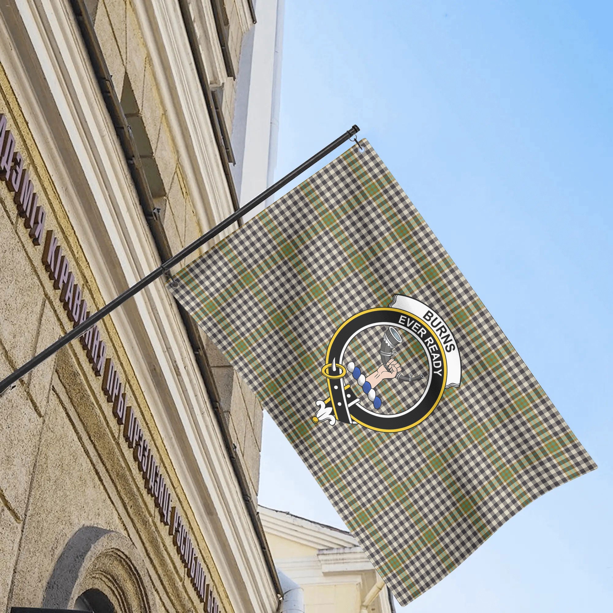 Burns Check Tartan Crest House Flag