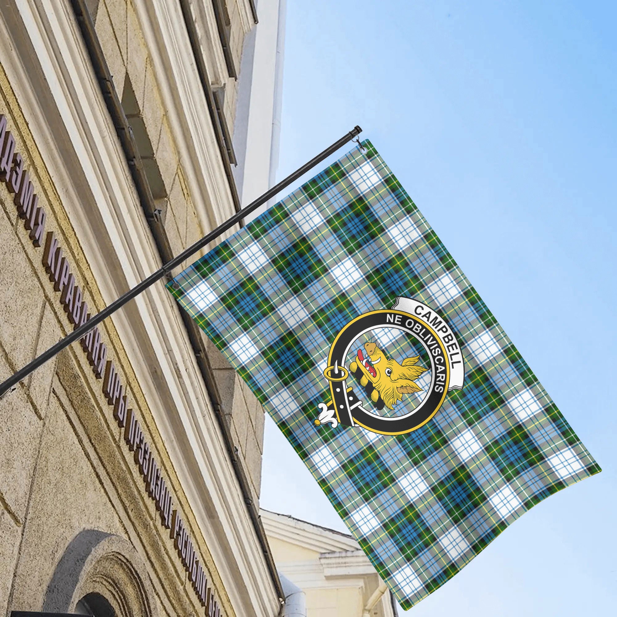 Campbell Dress Tartan Crest House Flag