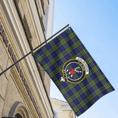 Colquhoun Modern Tartan Crest House Flag