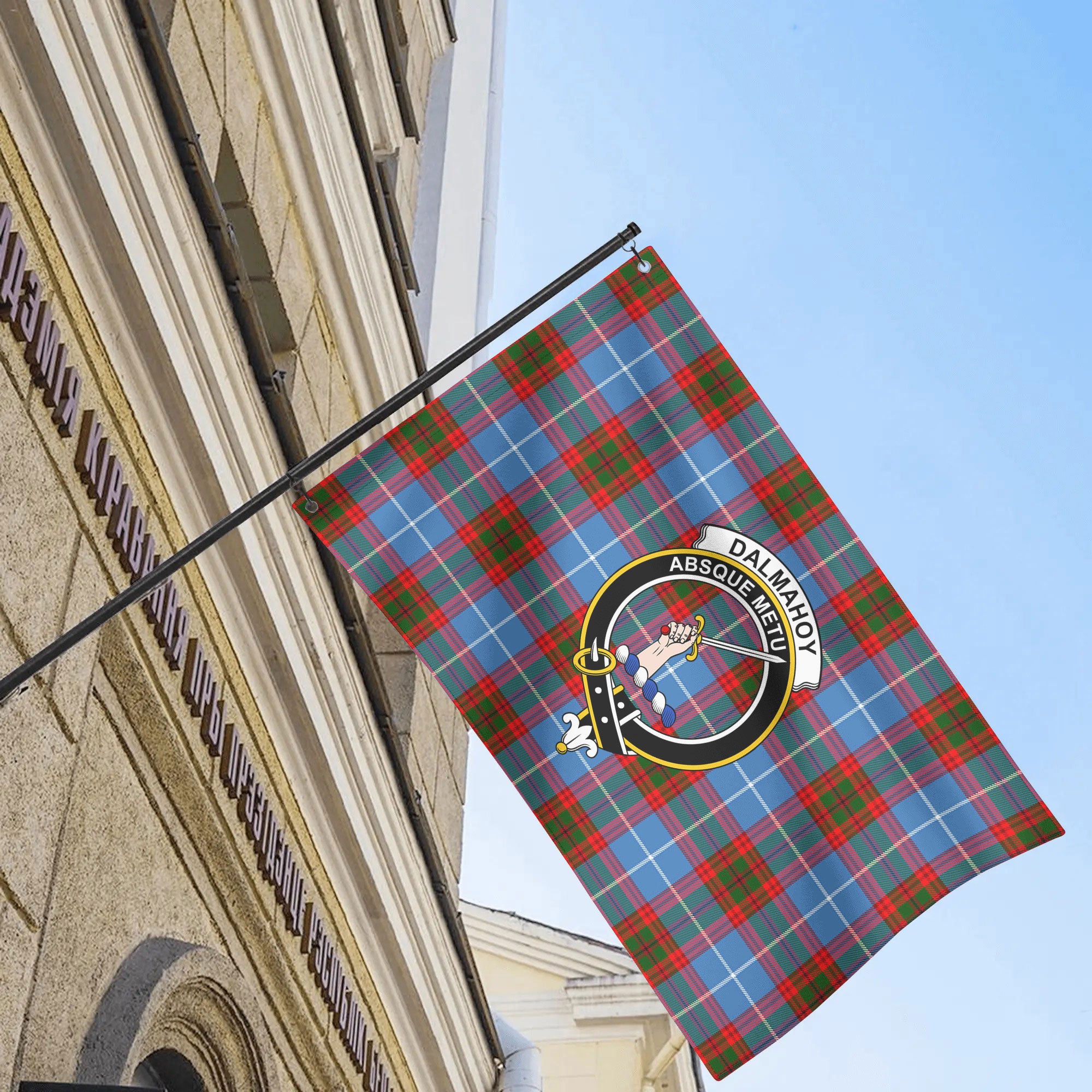 Dalmahoy Tartan Crest House Flag
