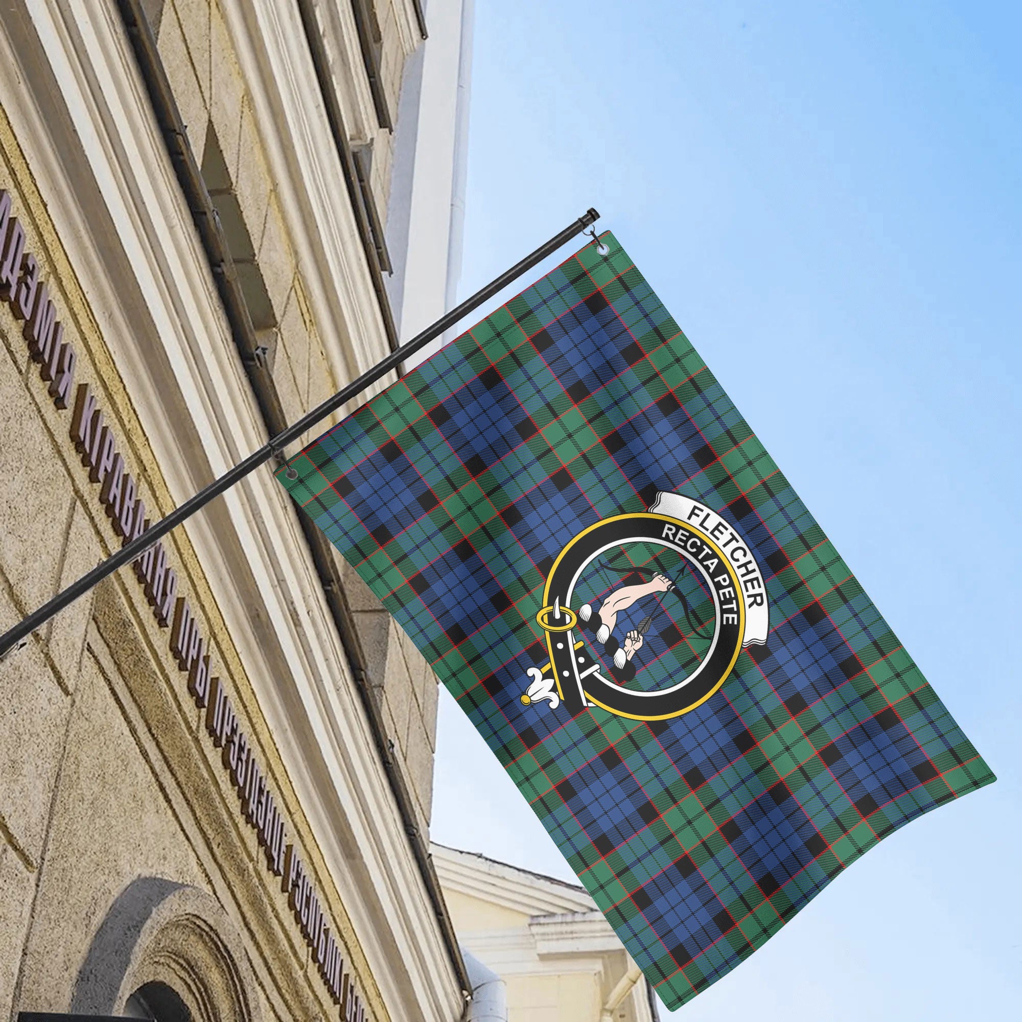 Fletcher Ancient Tartan Crest House Flag