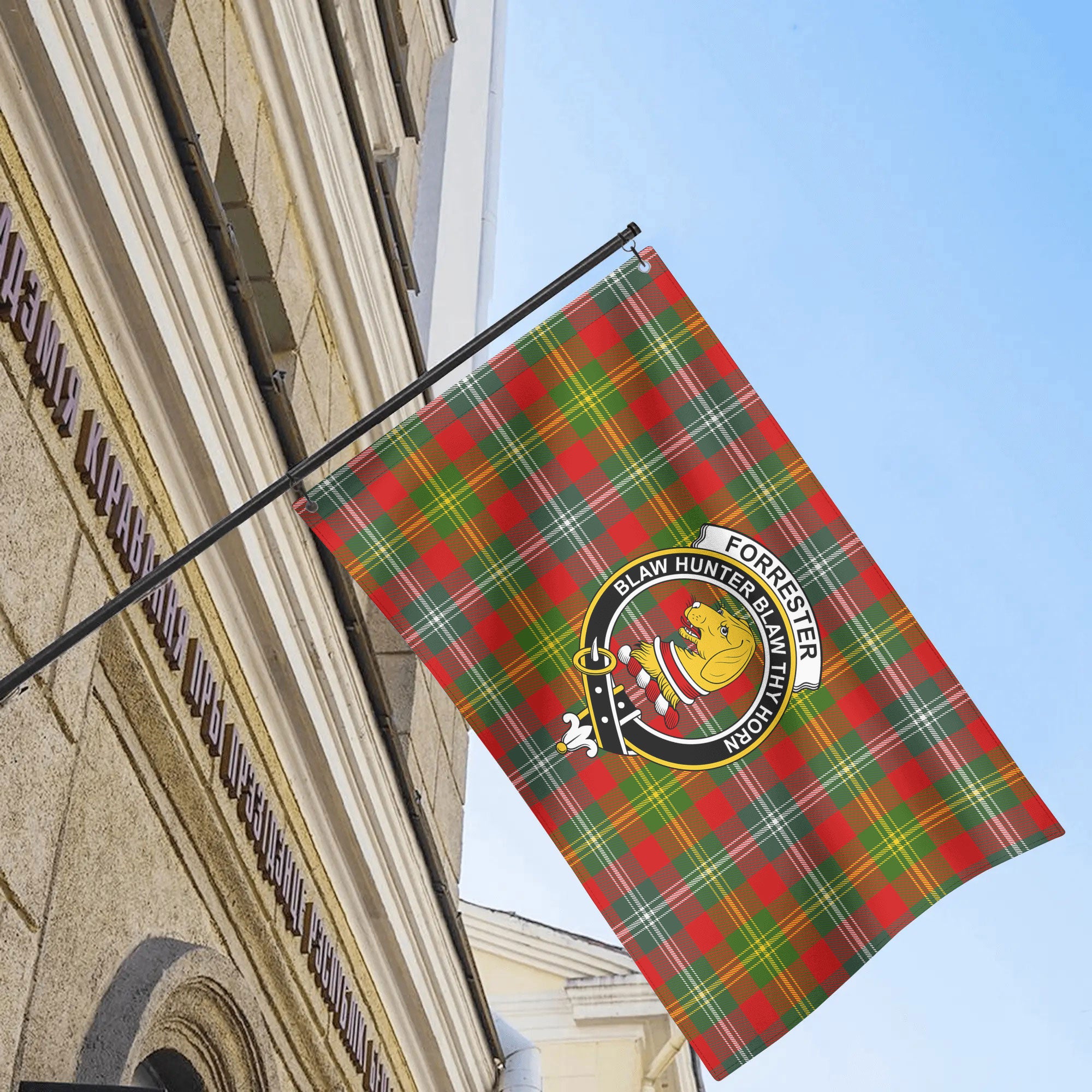 Forrester Tartan Crest House Flag