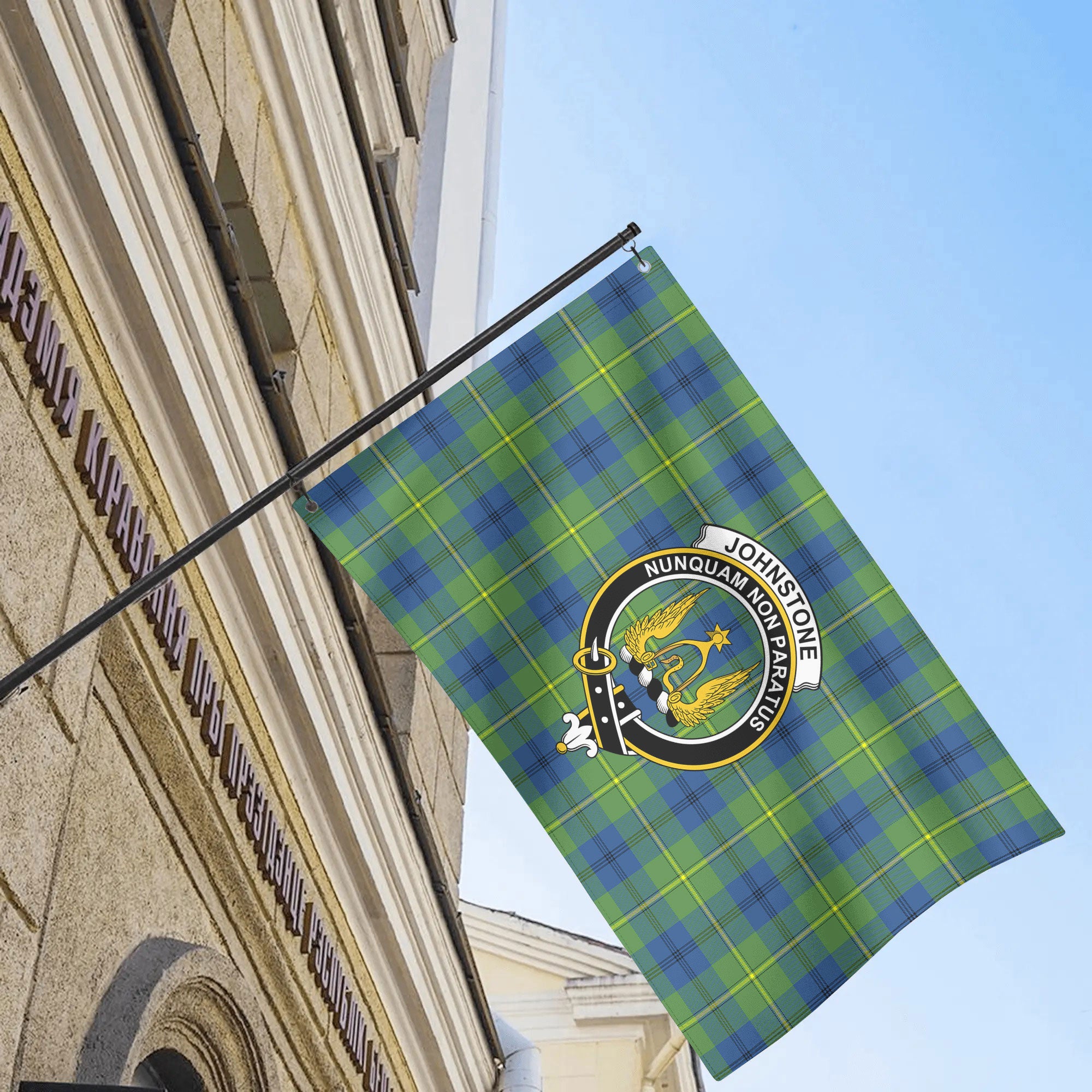 Johnstone Ancient Tartan Crest House Flag
