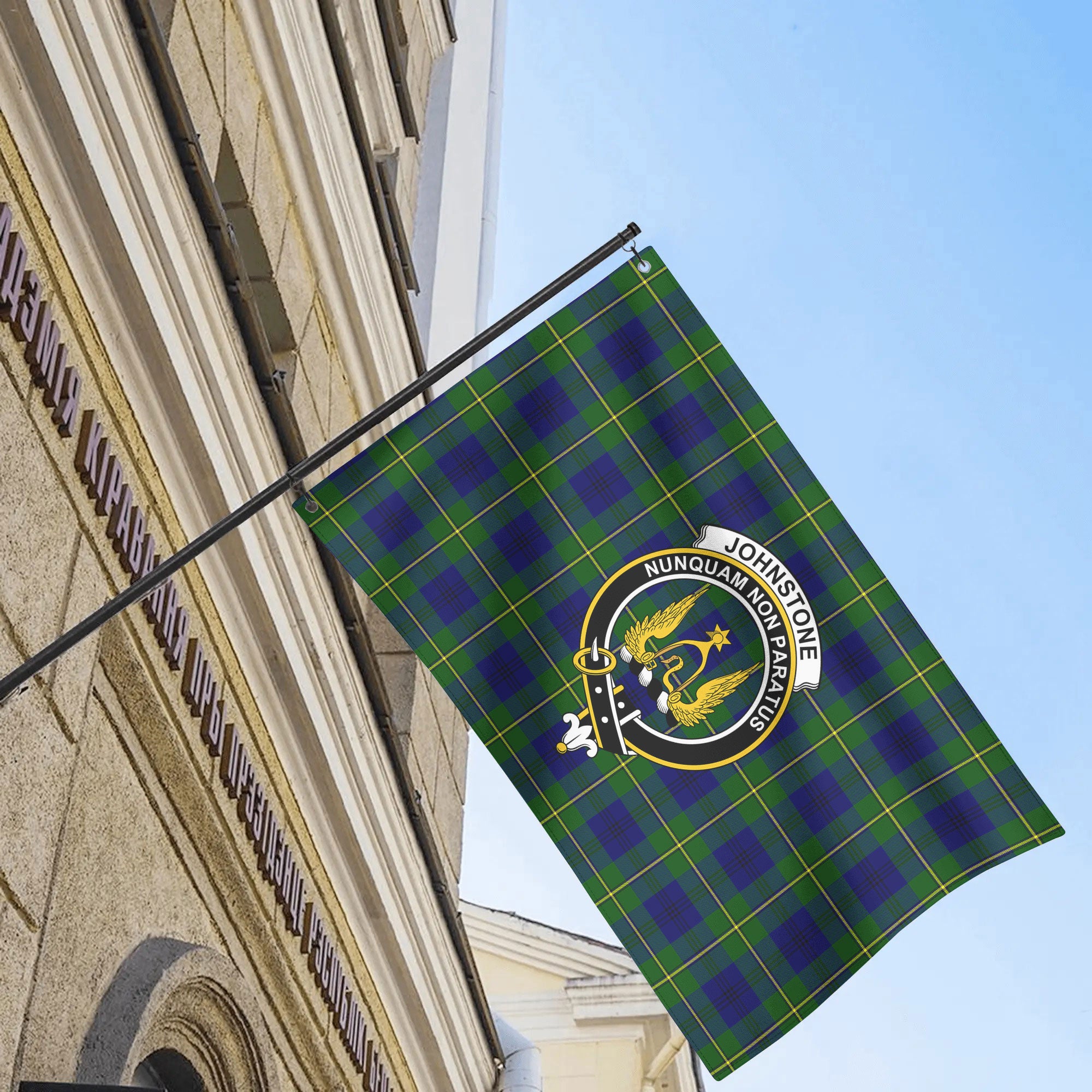 Johnstone Modern Tartan Crest House Flag