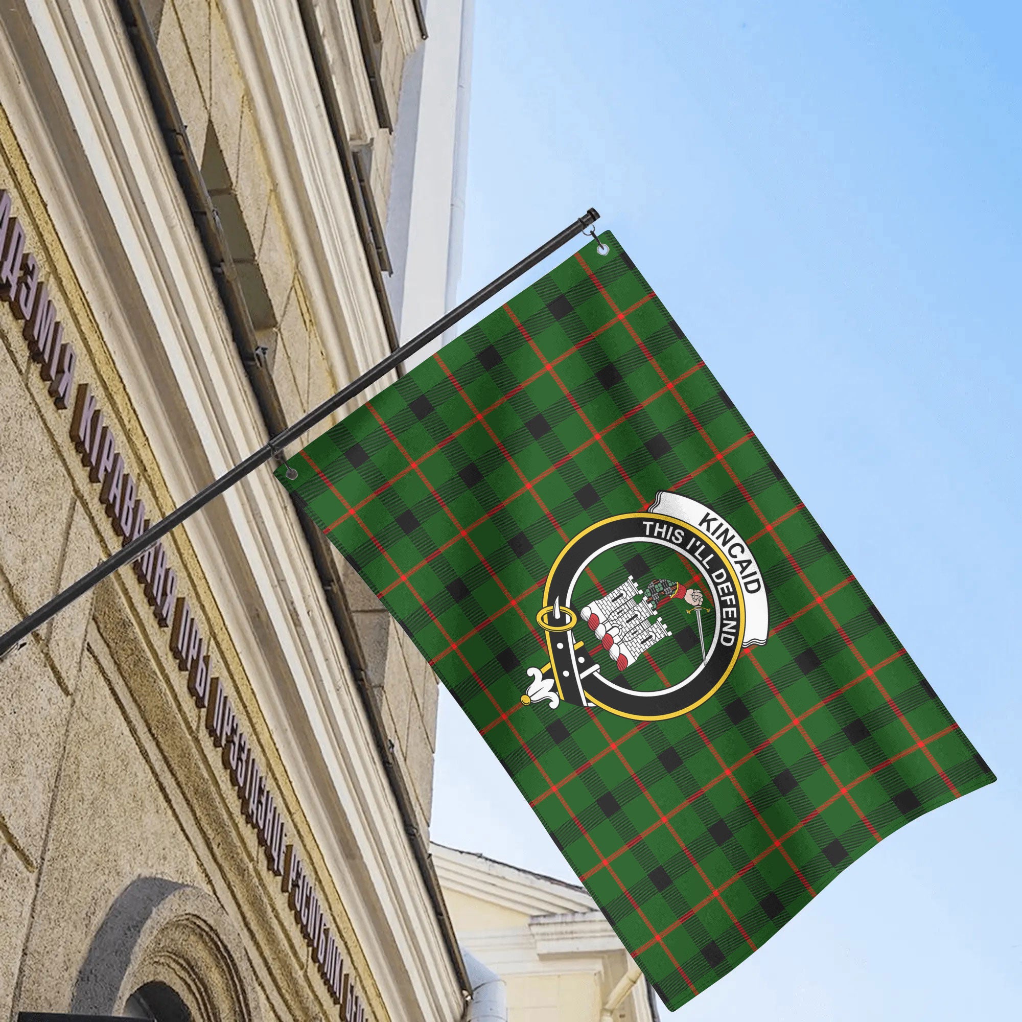 Kincaid Tartan Crest House Flag