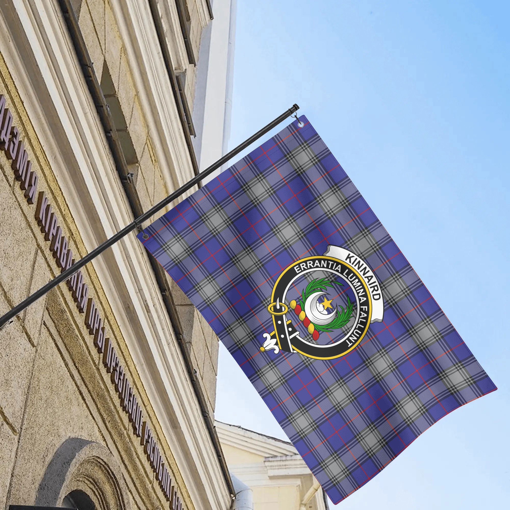 Kinnaird Tartan Crest House Flag