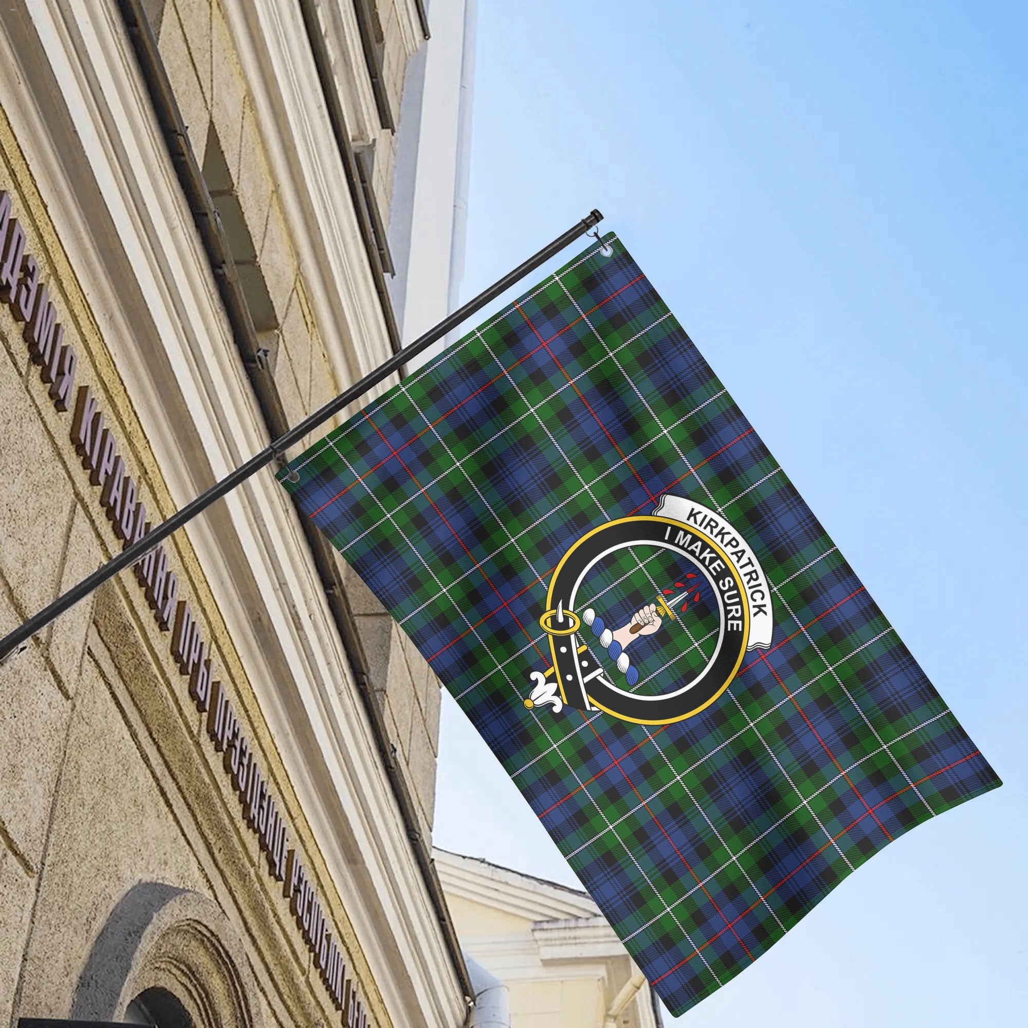 Kirkpatrick Tartan Crest House Flag