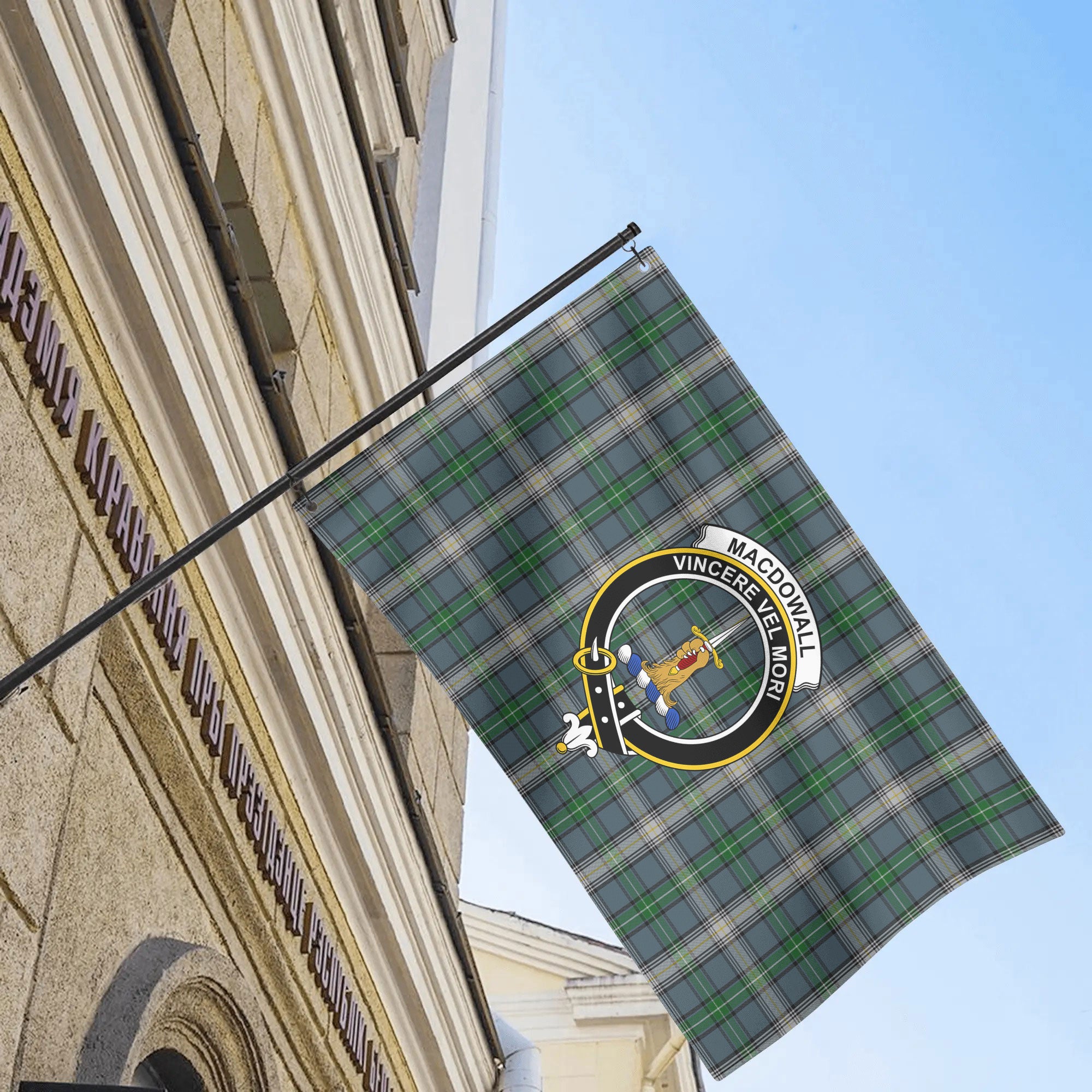 MacDowall Tartan Crest House Flag