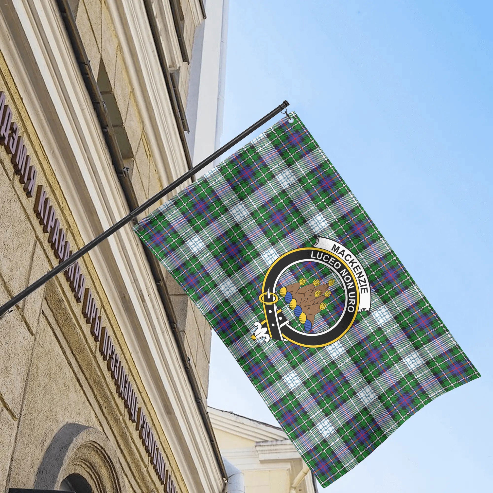 MacKenzie Dress Modern Tartan Crest House Flag