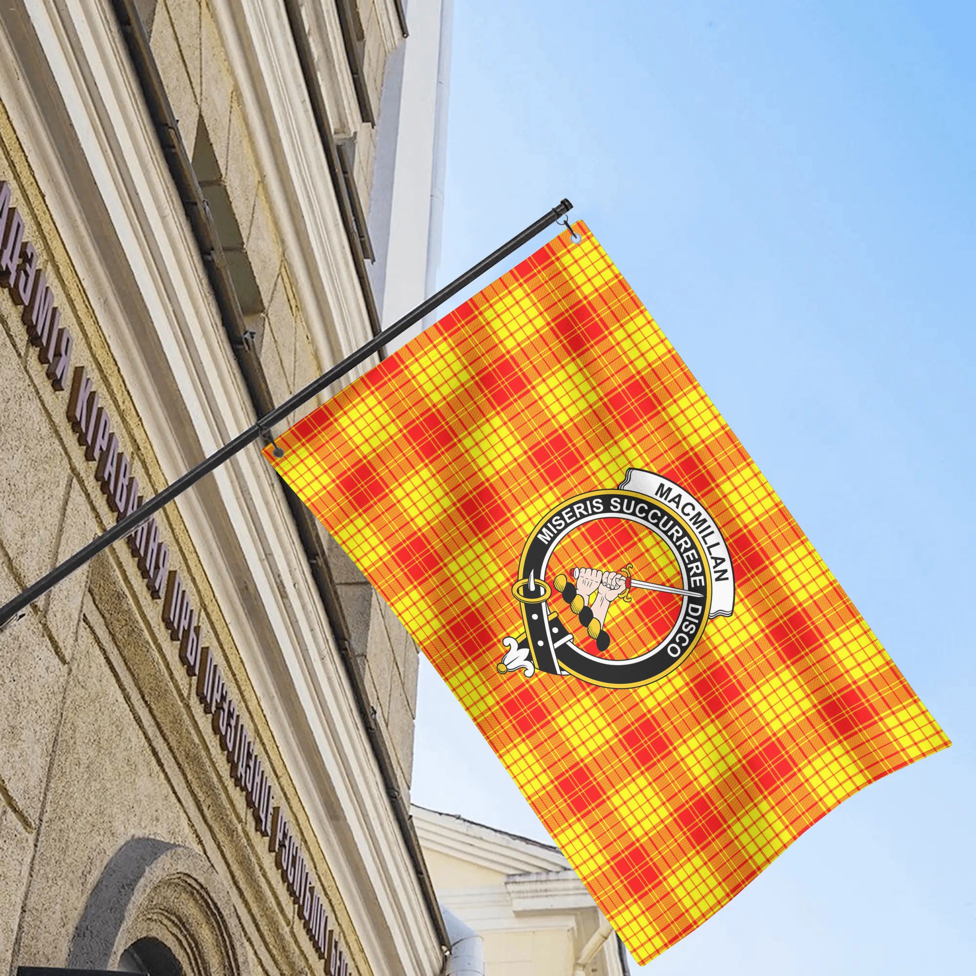 MacMillan Clan Tartan Crest House Flag