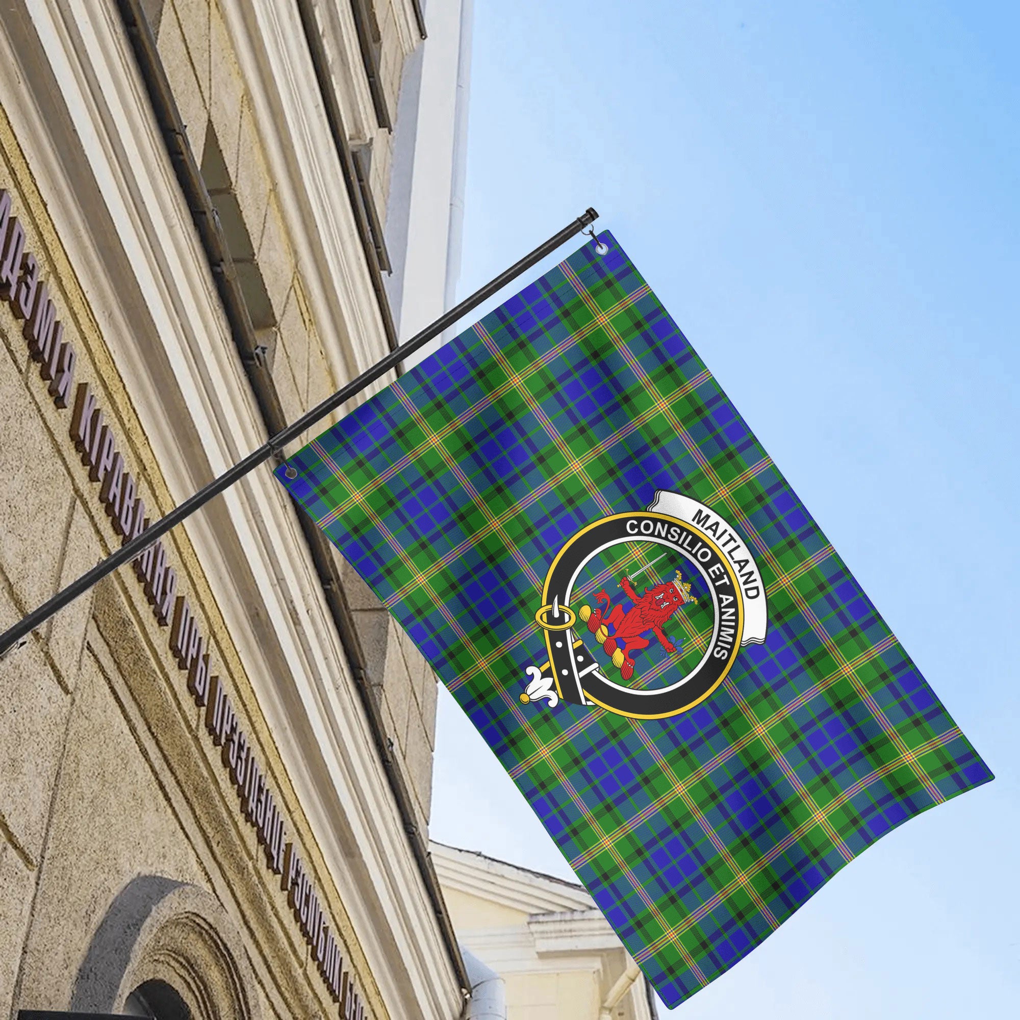Maitland Tartan Crest House Flag