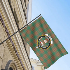Menzies Green Ancient Tartan Crest House Flag