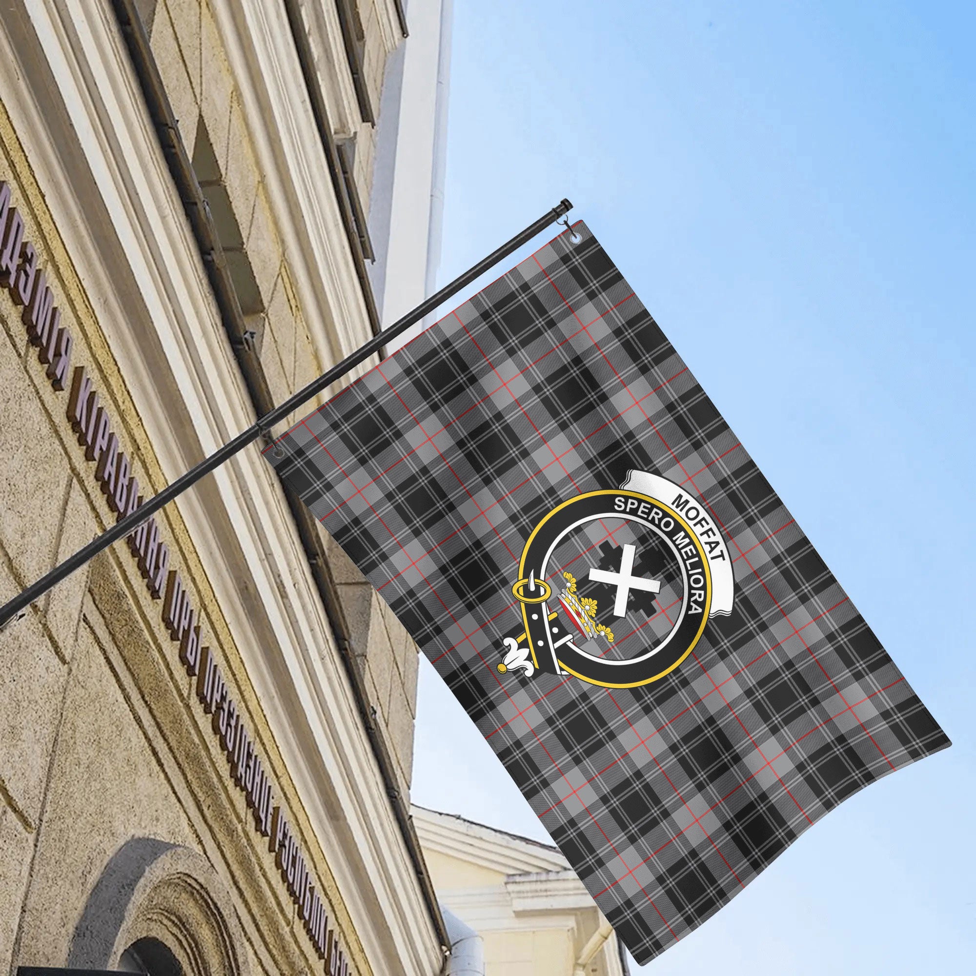 Moffat Modern Tartan Crest House Flag