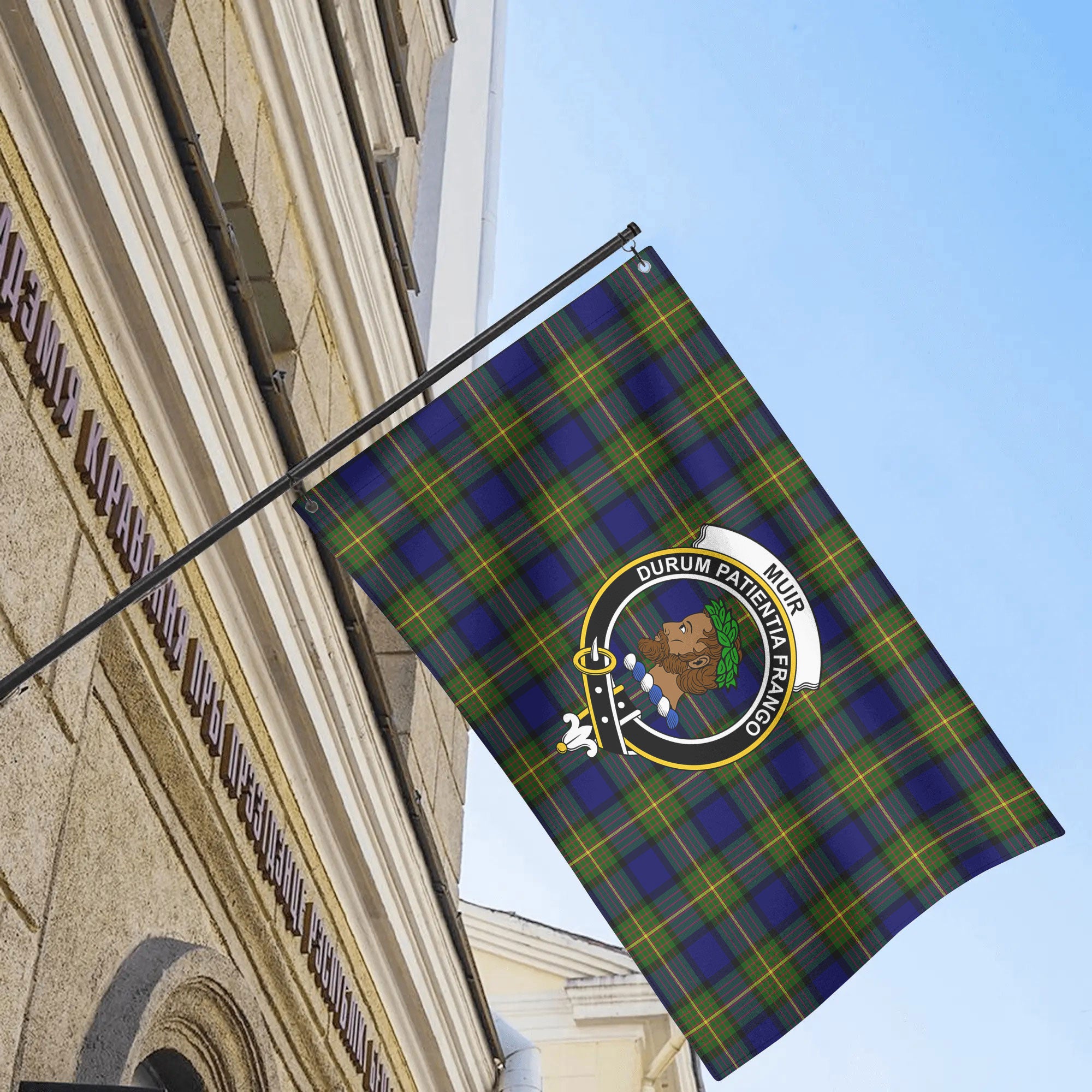 Muir Tartan Crest House Flag