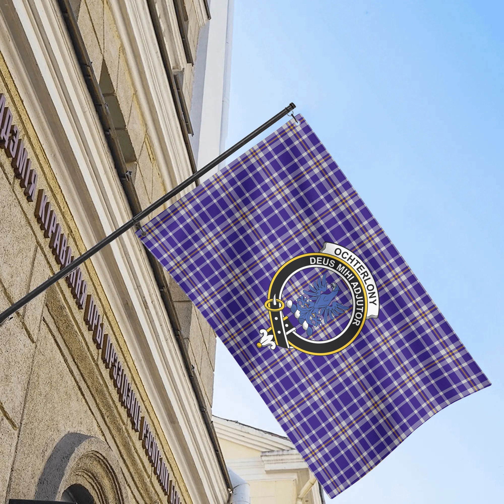 Ochterlony Tartan Crest House Flag