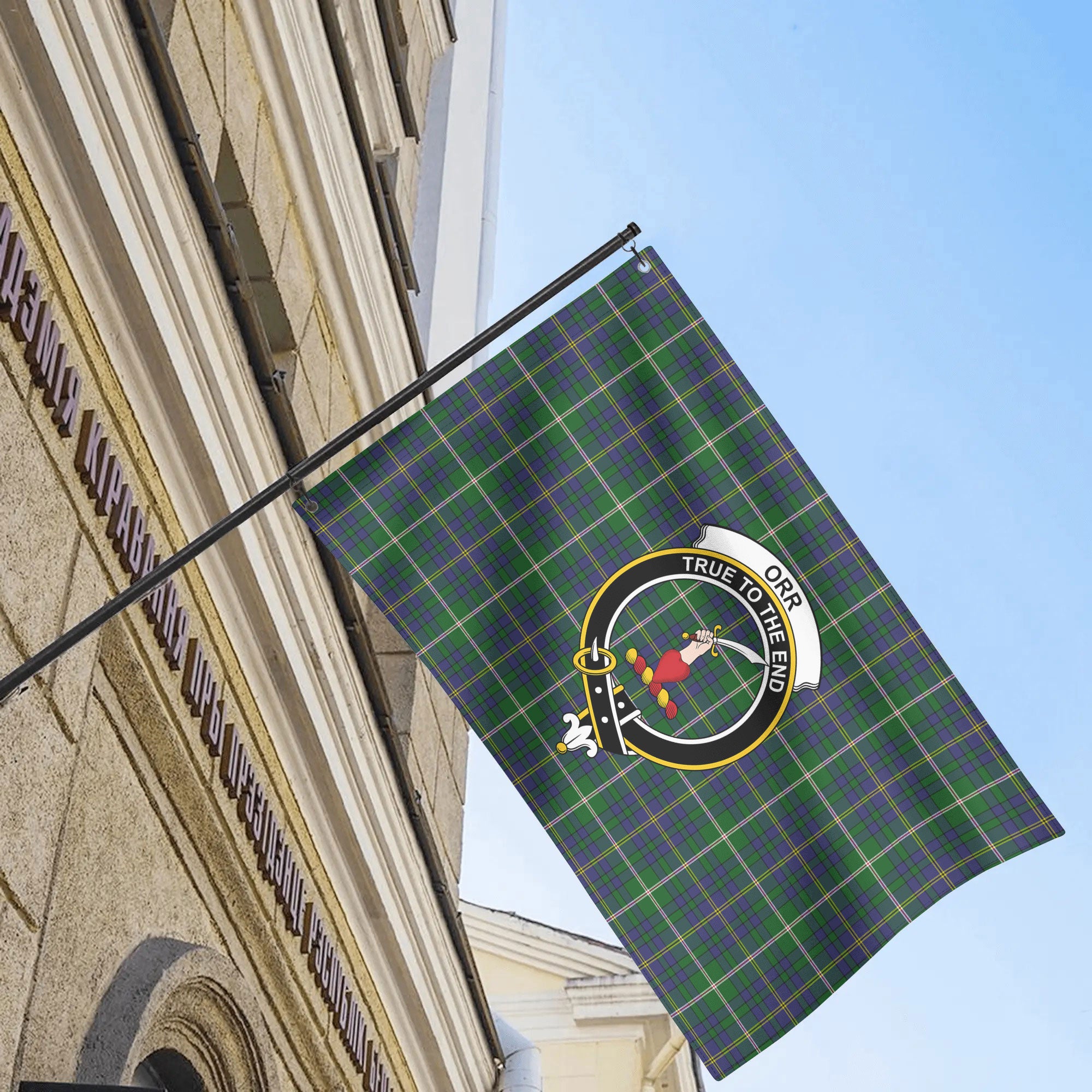 Orr Tartan Crest House Flag