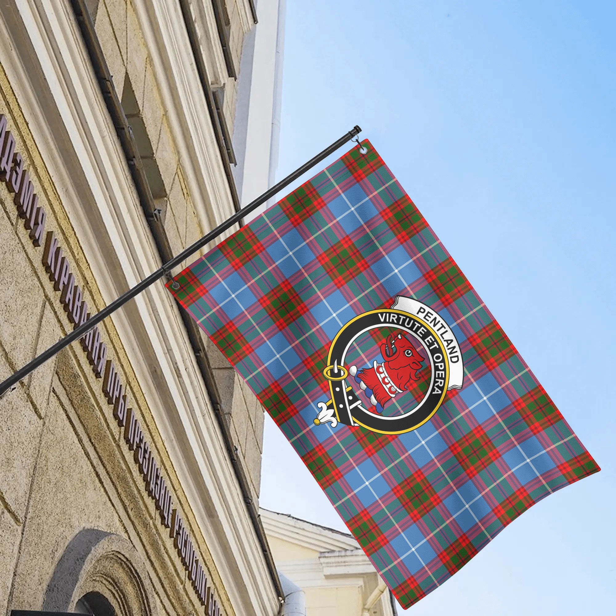 Pentland Tartan Crest House Flag