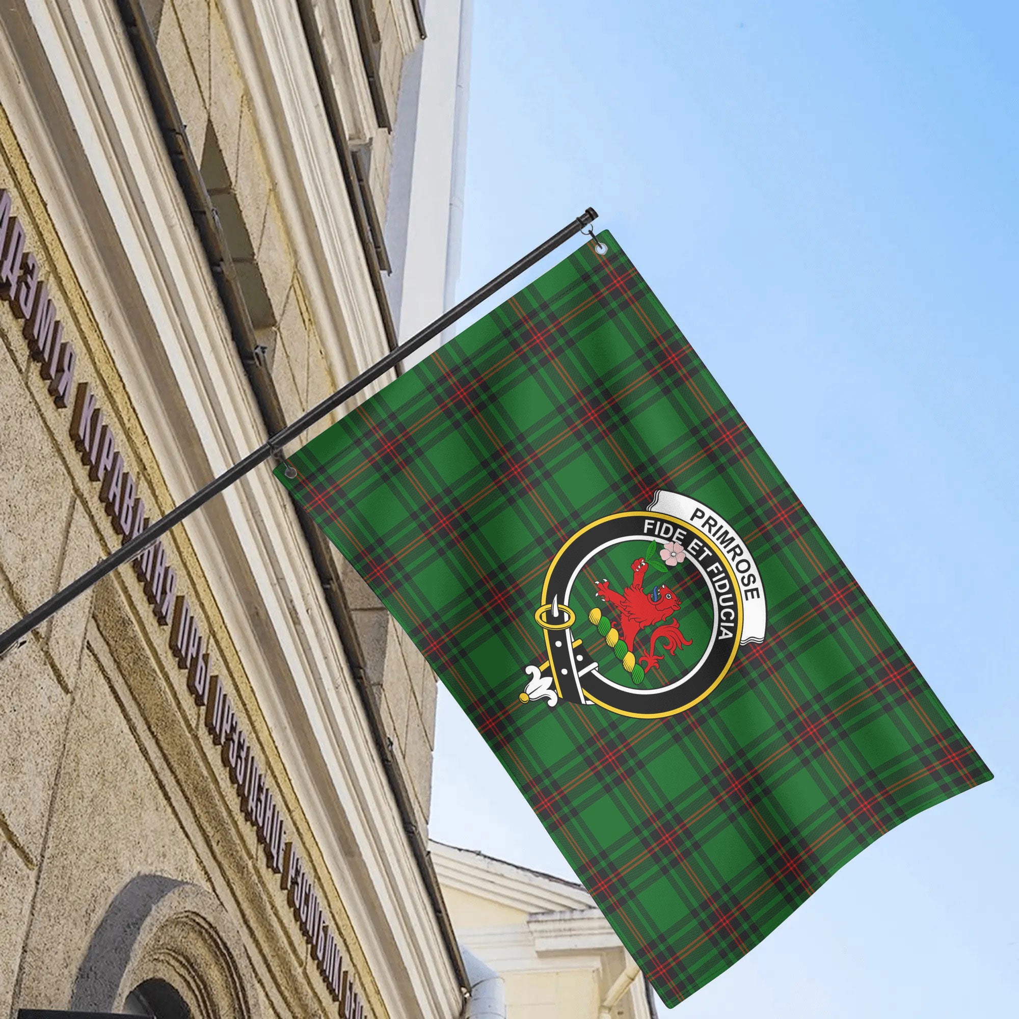 Primrose Tartan Crest House Flag