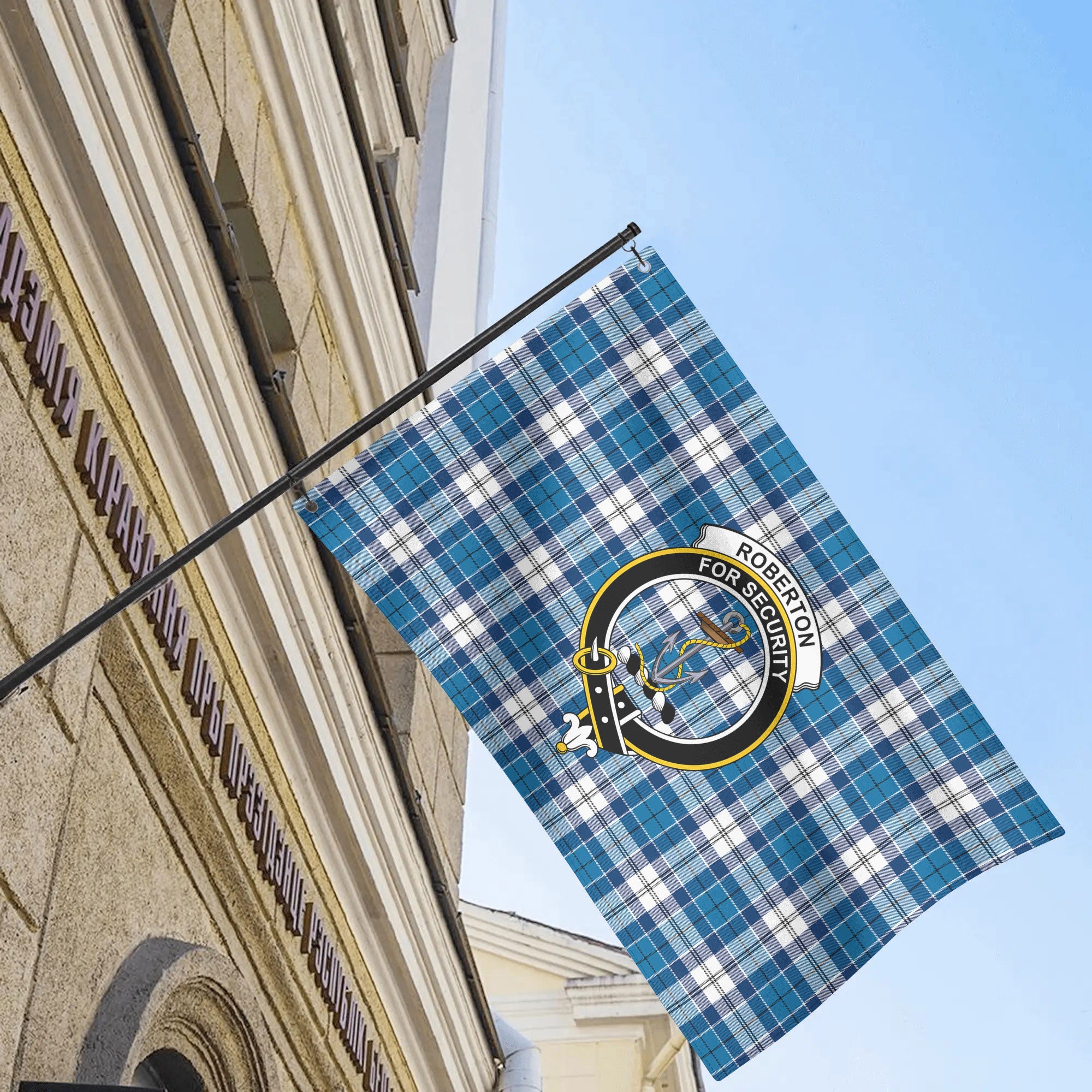 Roberton Tartan Crest House Flag