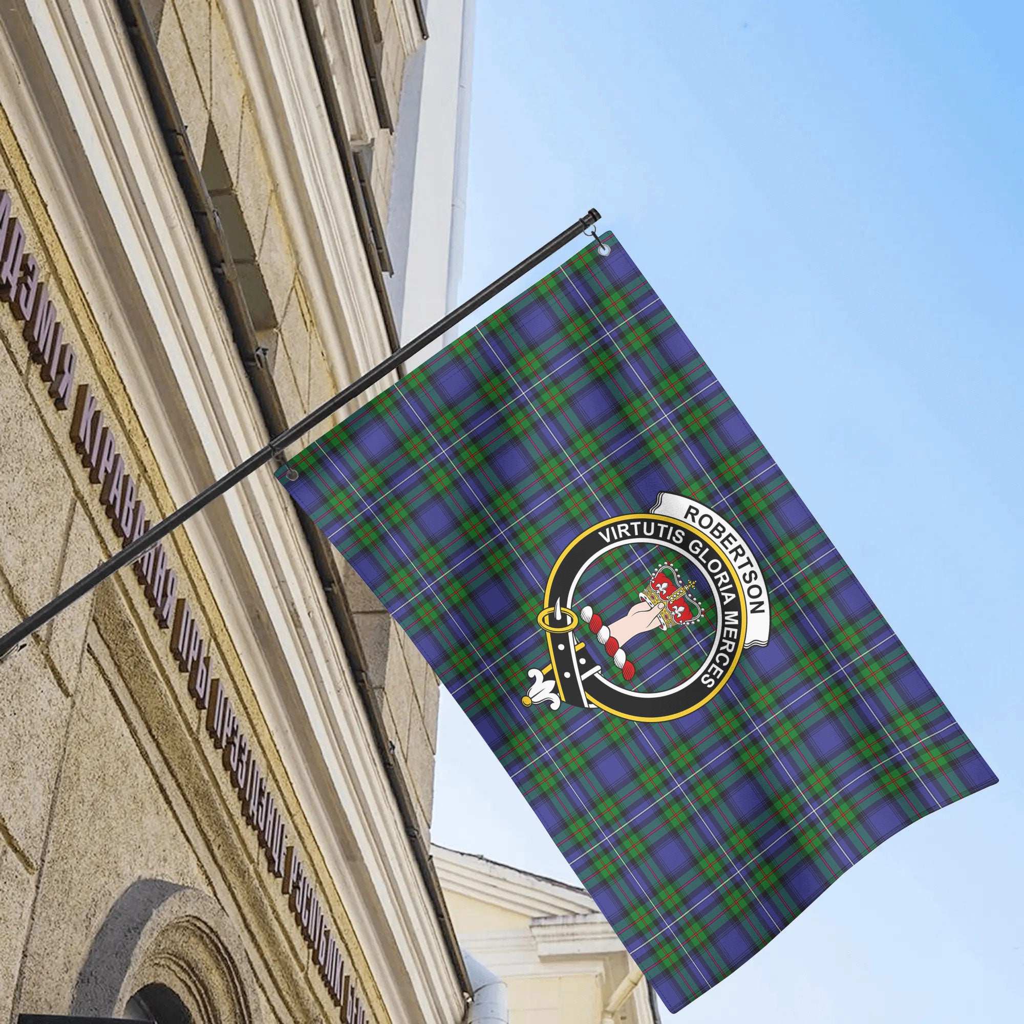 Robertson Hunting Modern Tartan Crest House Flag