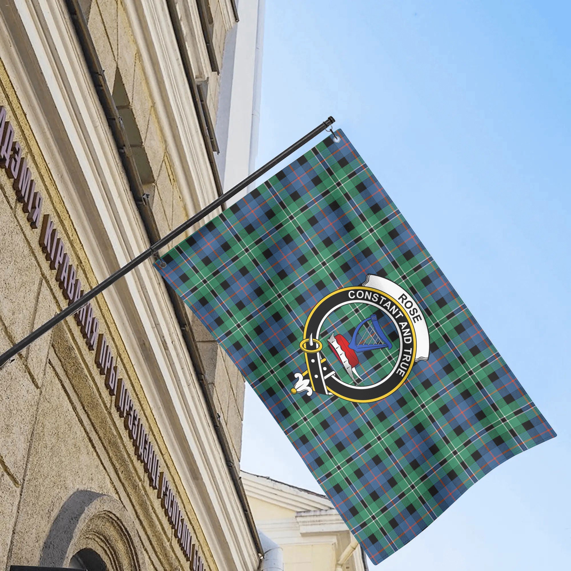 Rose Hunting Ancient Tartan Crest House Flag