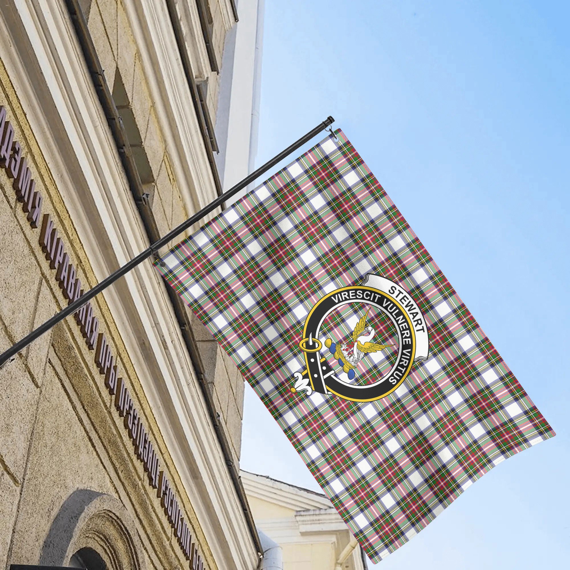 Stewart Dress Modern Tartan Crest House Flag