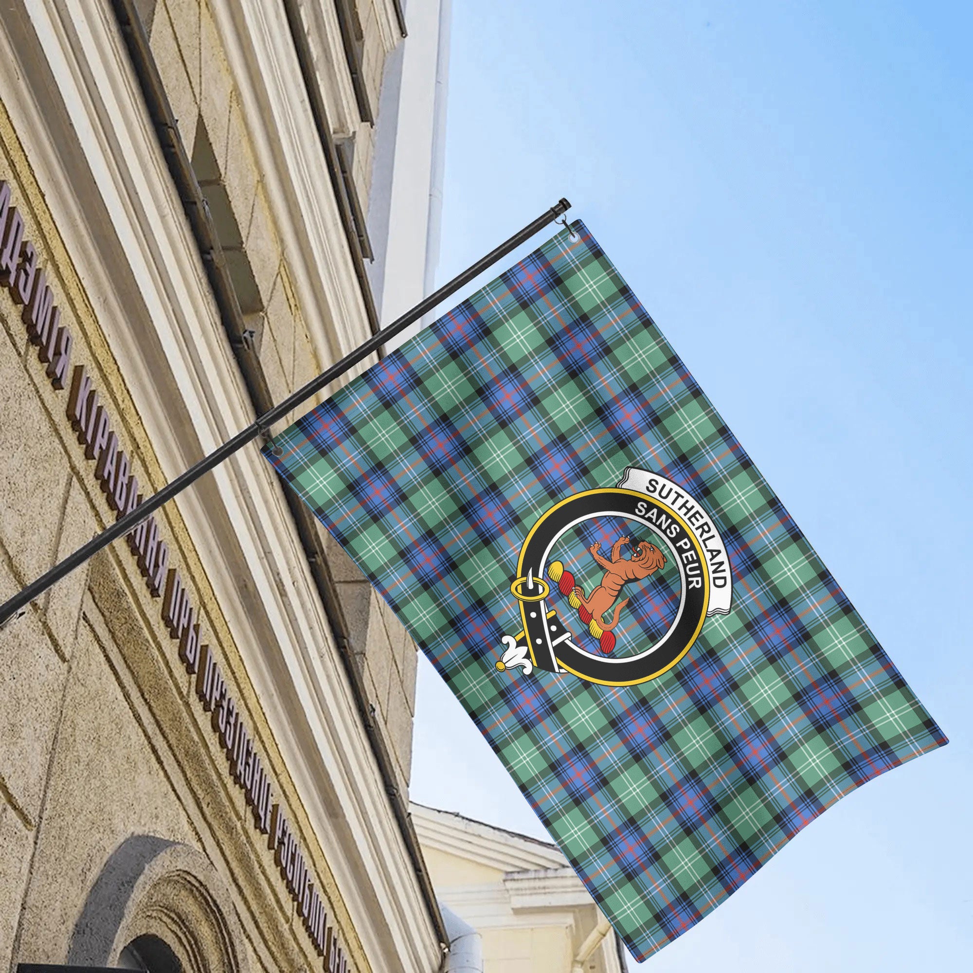 Sutherland Old Ancient Tartan Crest House Flag
