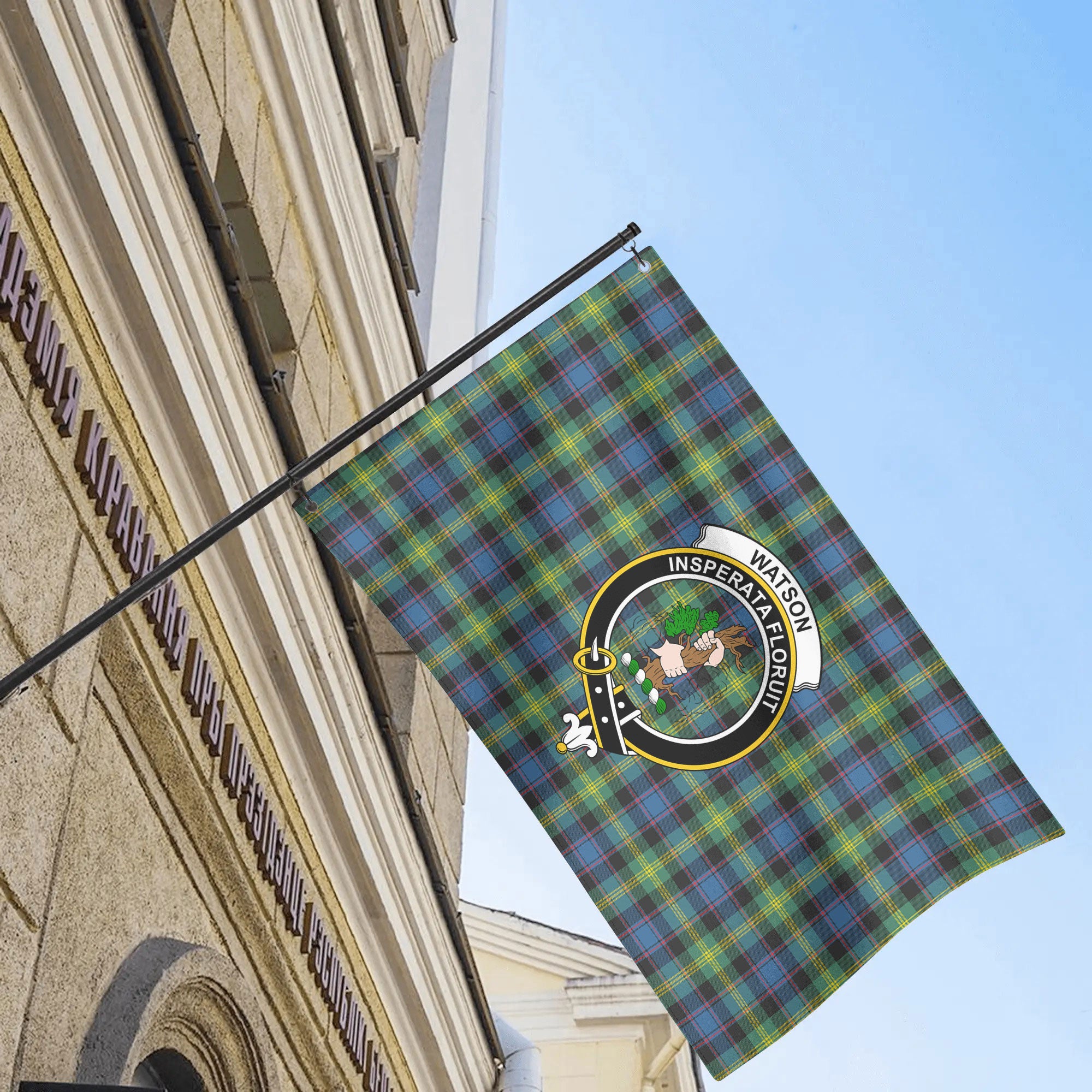 Watson Ancient Tartan Crest House Flag