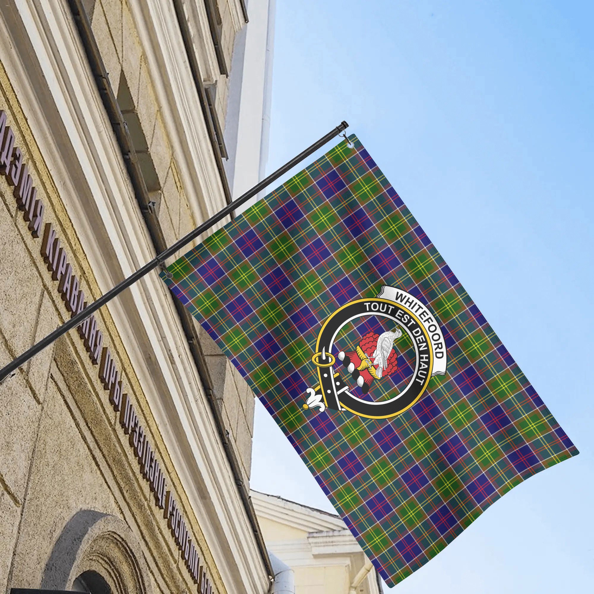Whitefoord Tartan Crest House Flag
