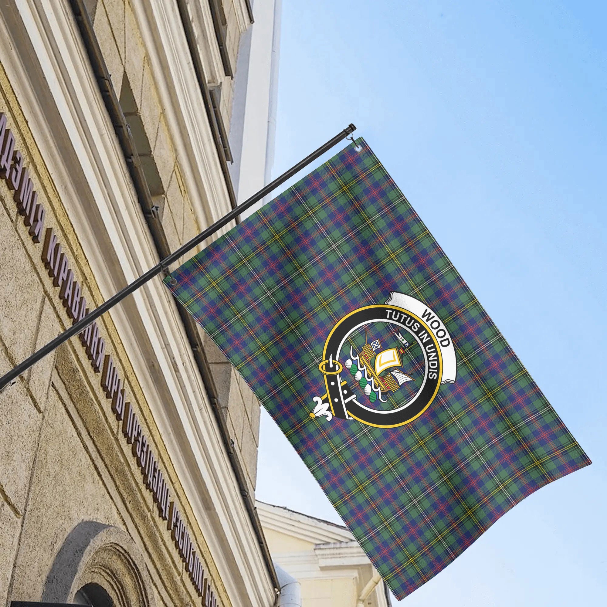 Wood Tartan Crest House Flag