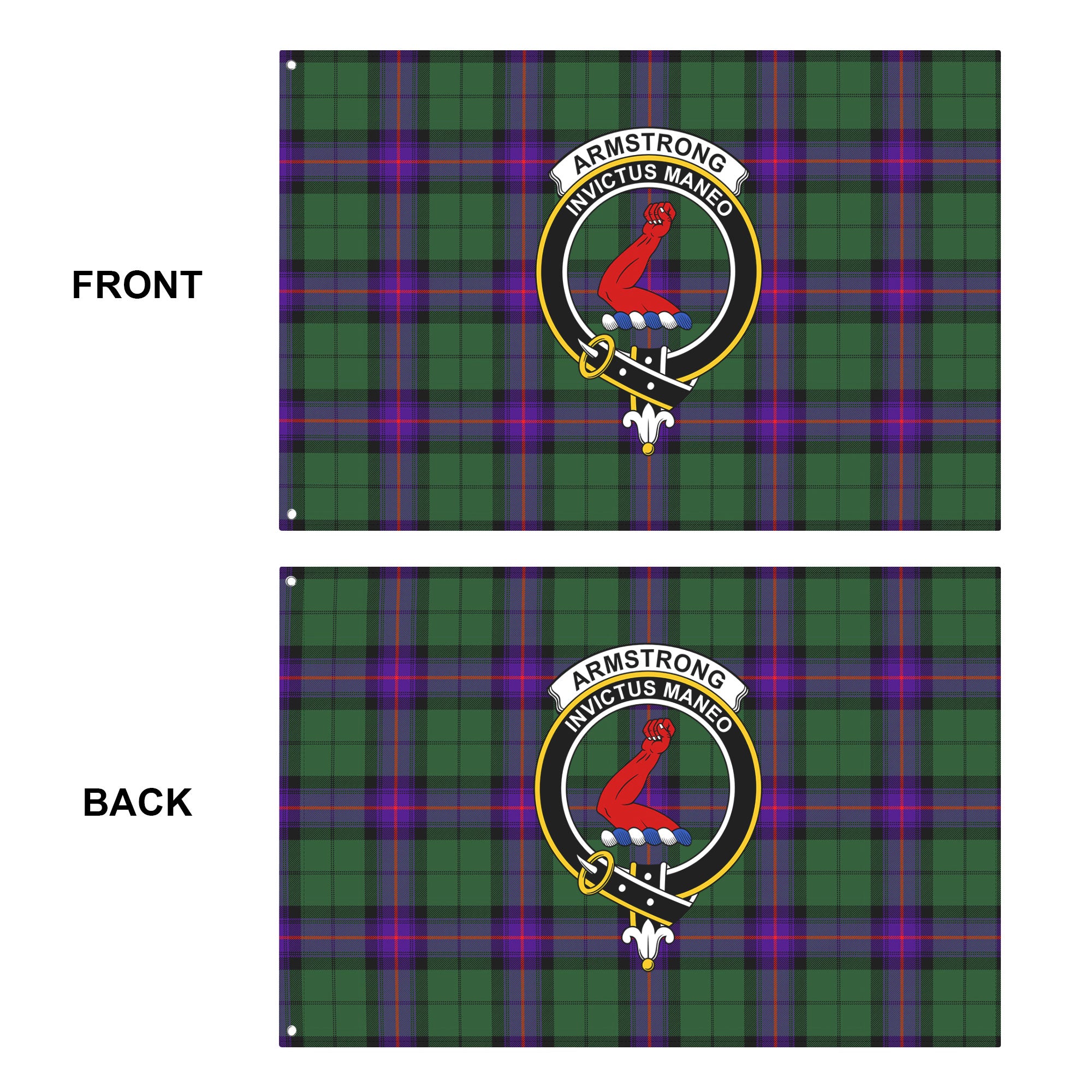 Armstrong Modern Tartan Crest House Flag