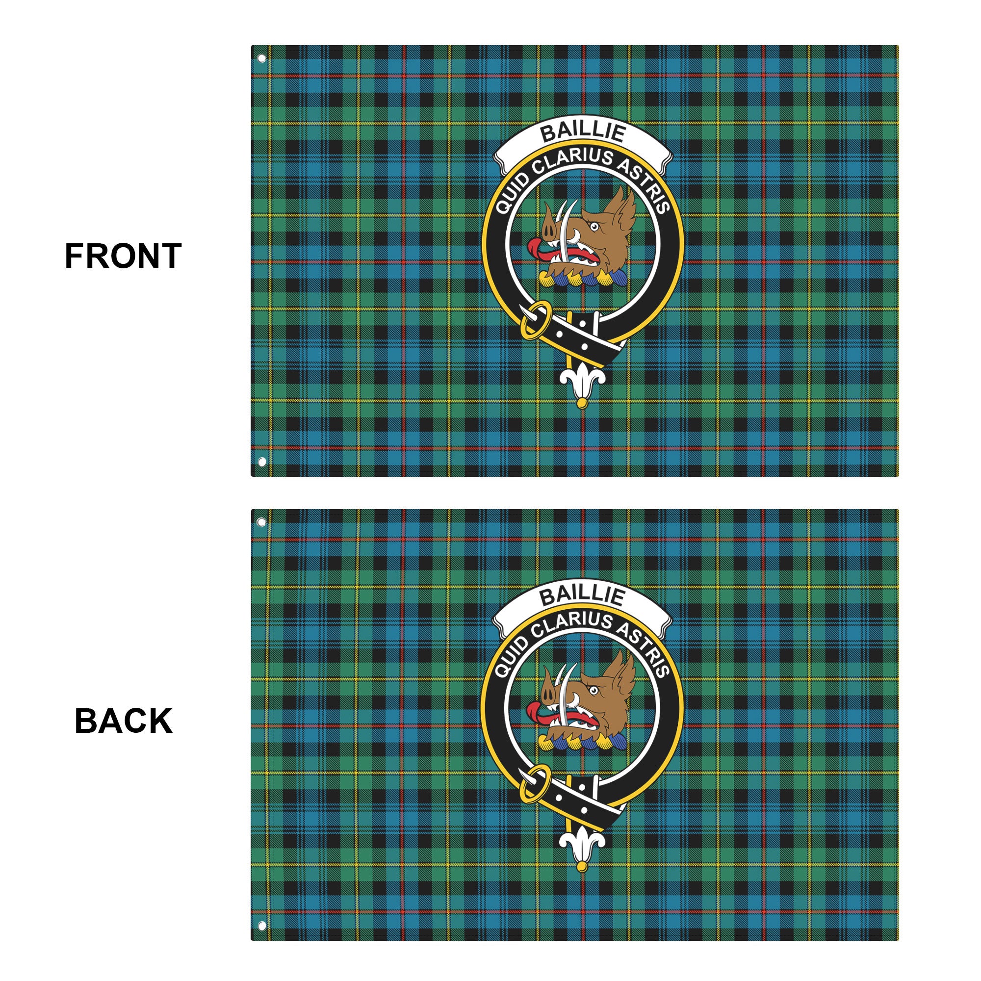 Baillie Ancient Tartan Crest House Flag