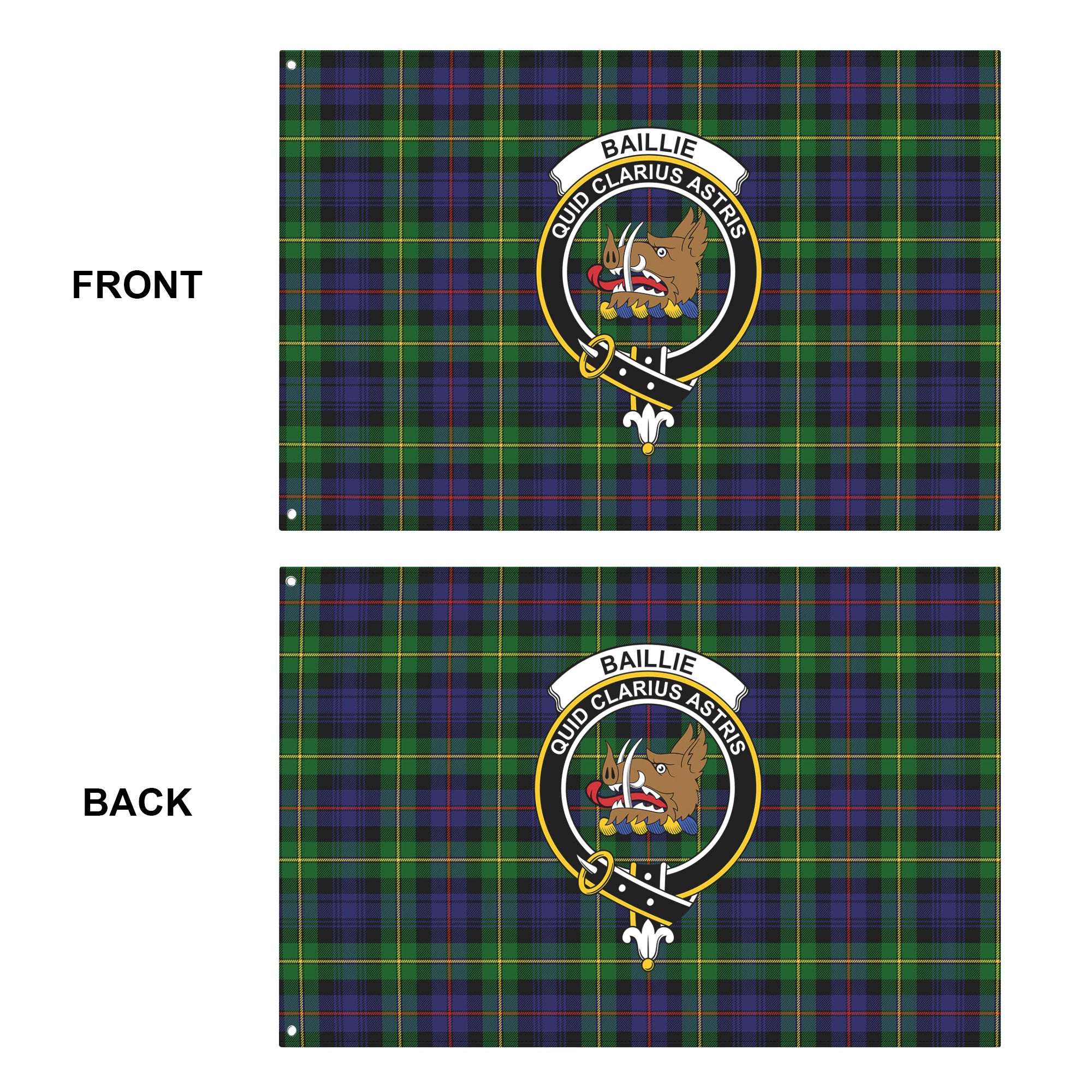 Baillie Tartan Crest House Flag