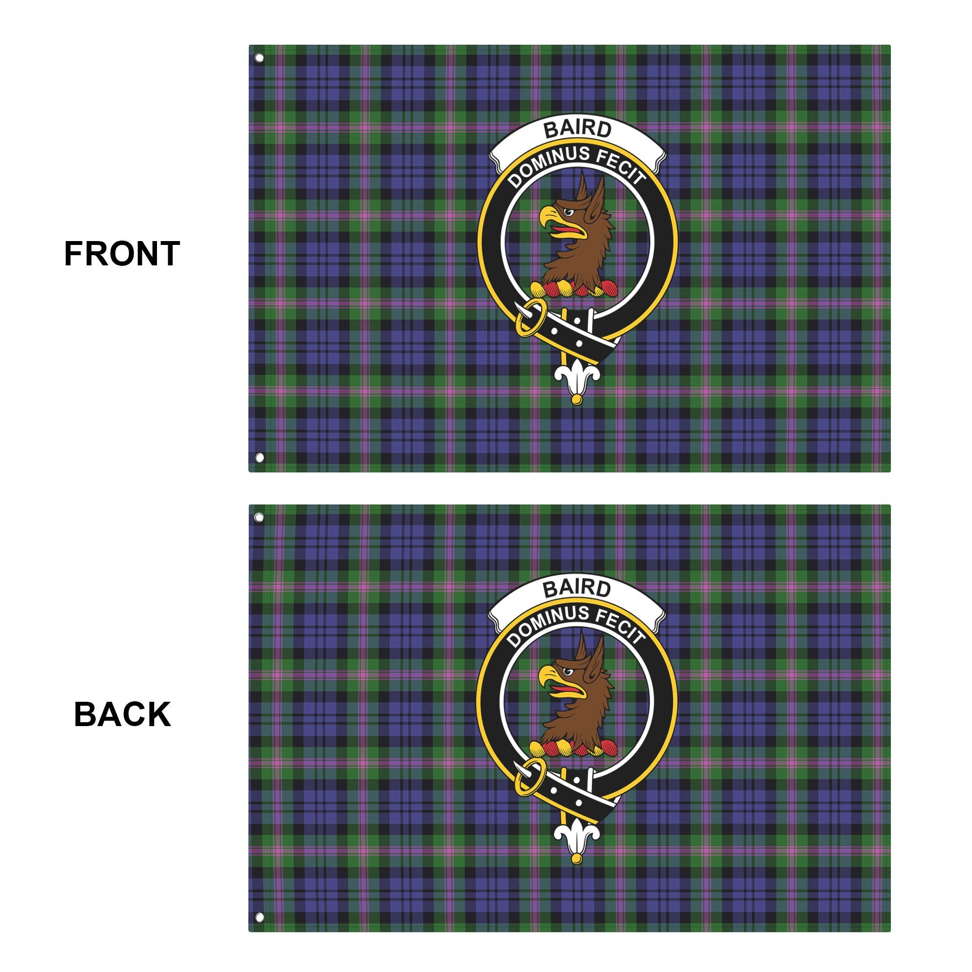 Baird Modern Tartan Crest House Flag
