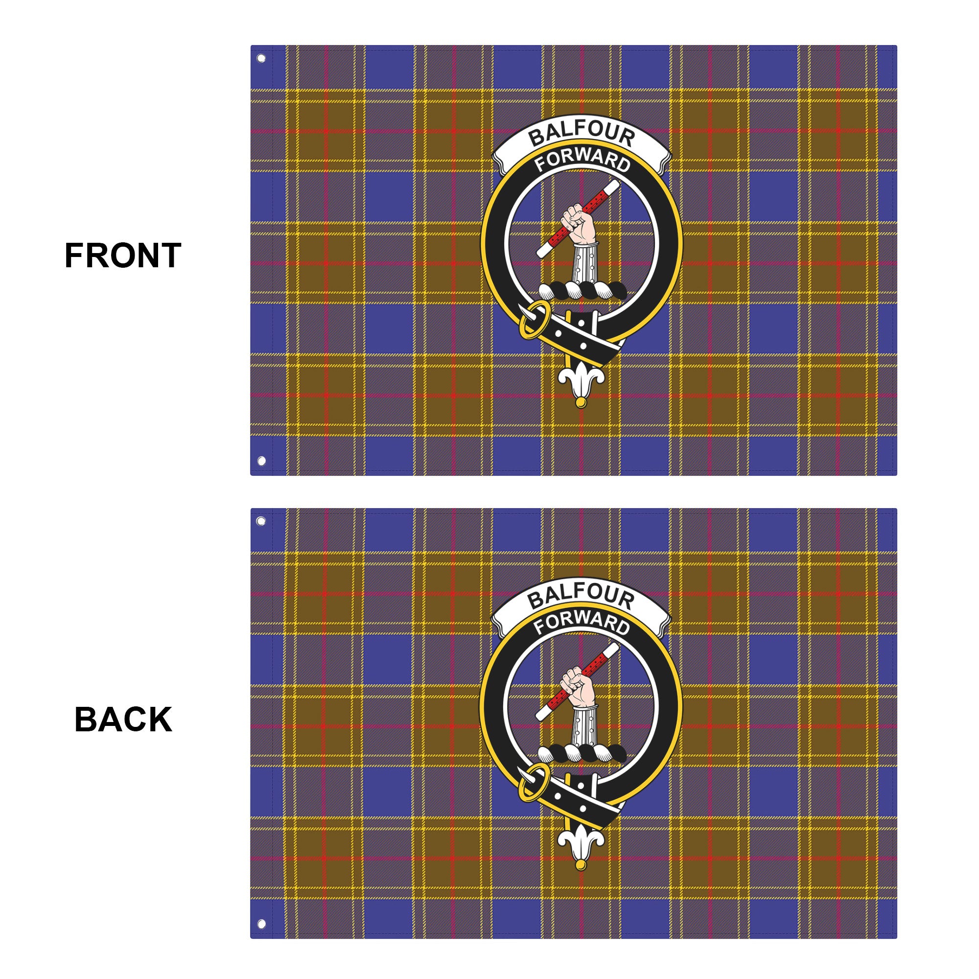 Balfour Modern Tartan Crest House Flag