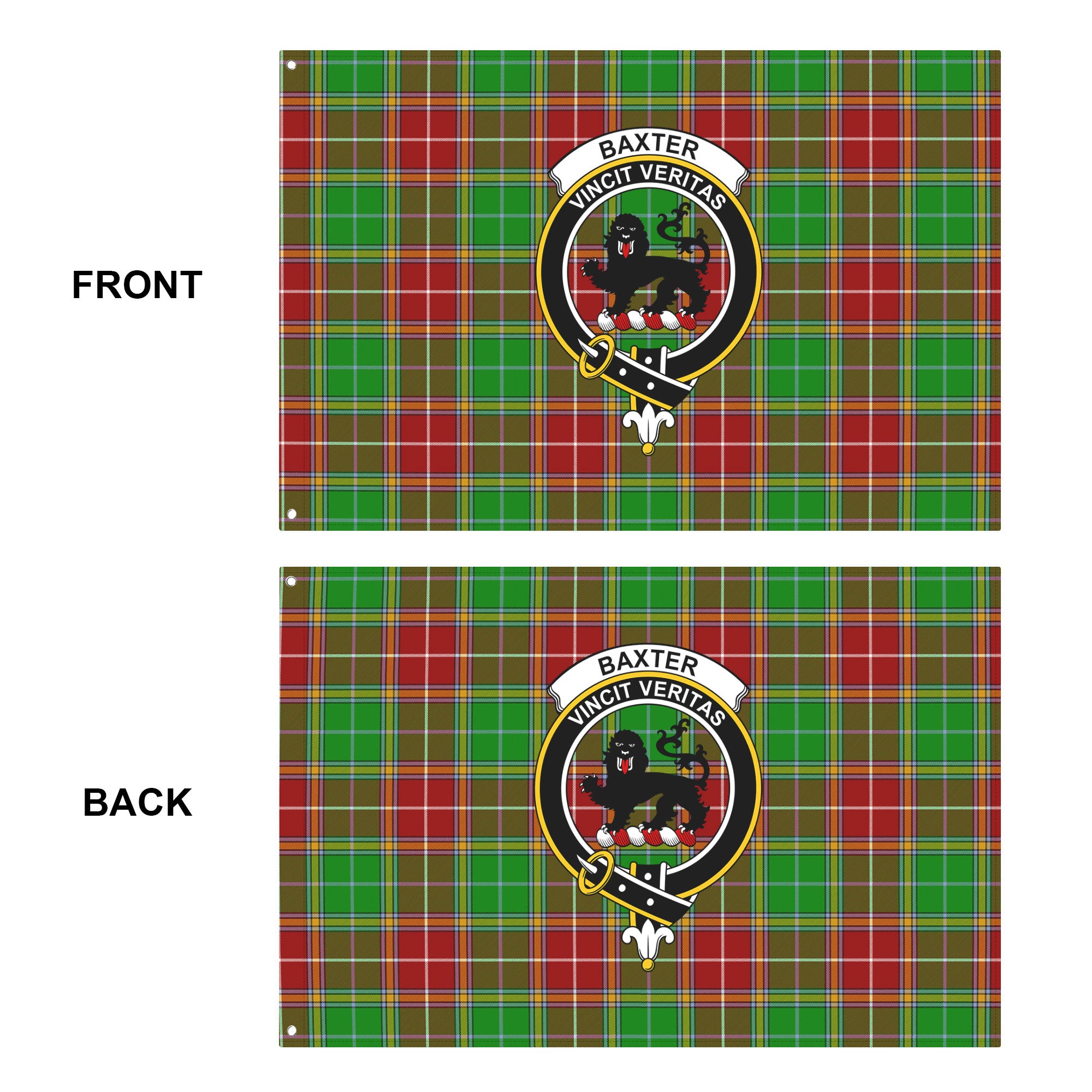 Baxter Modern Tartan Crest House Flag