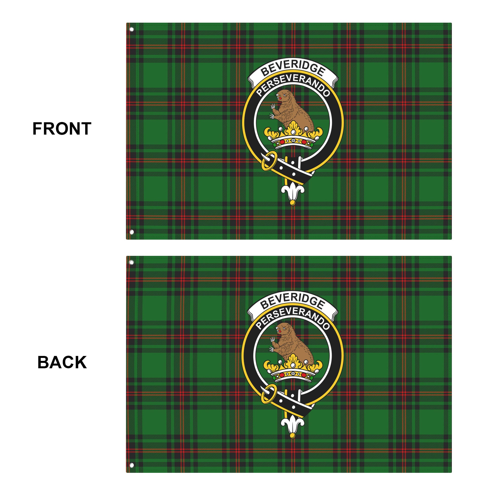 Beveridge Tartan Crest House Flag