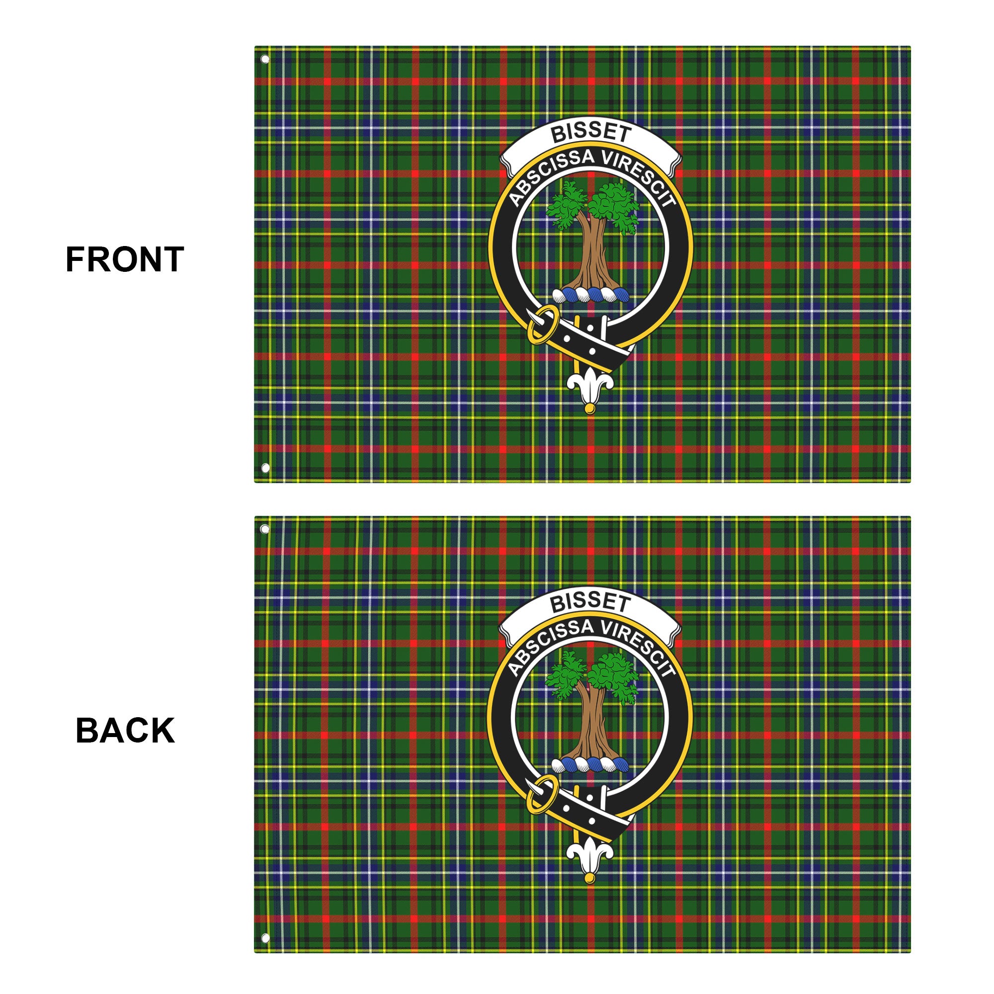 Bisset Tartan Crest House Flag