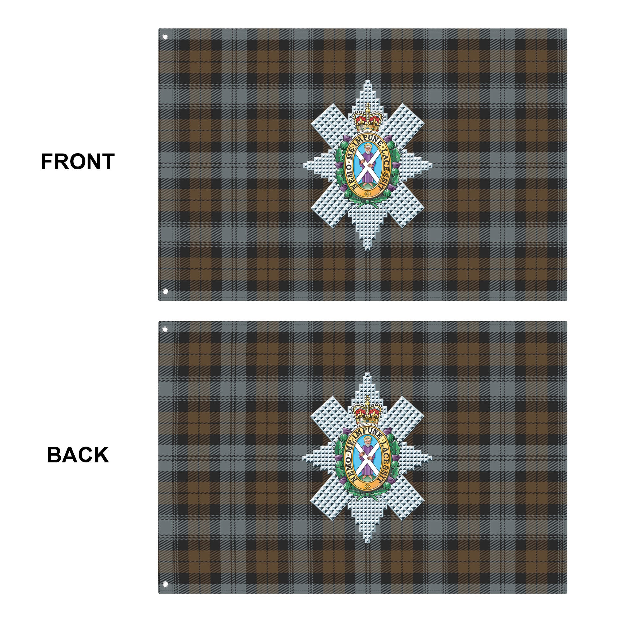 Black Watch Weathered Tartan Crest House Flag