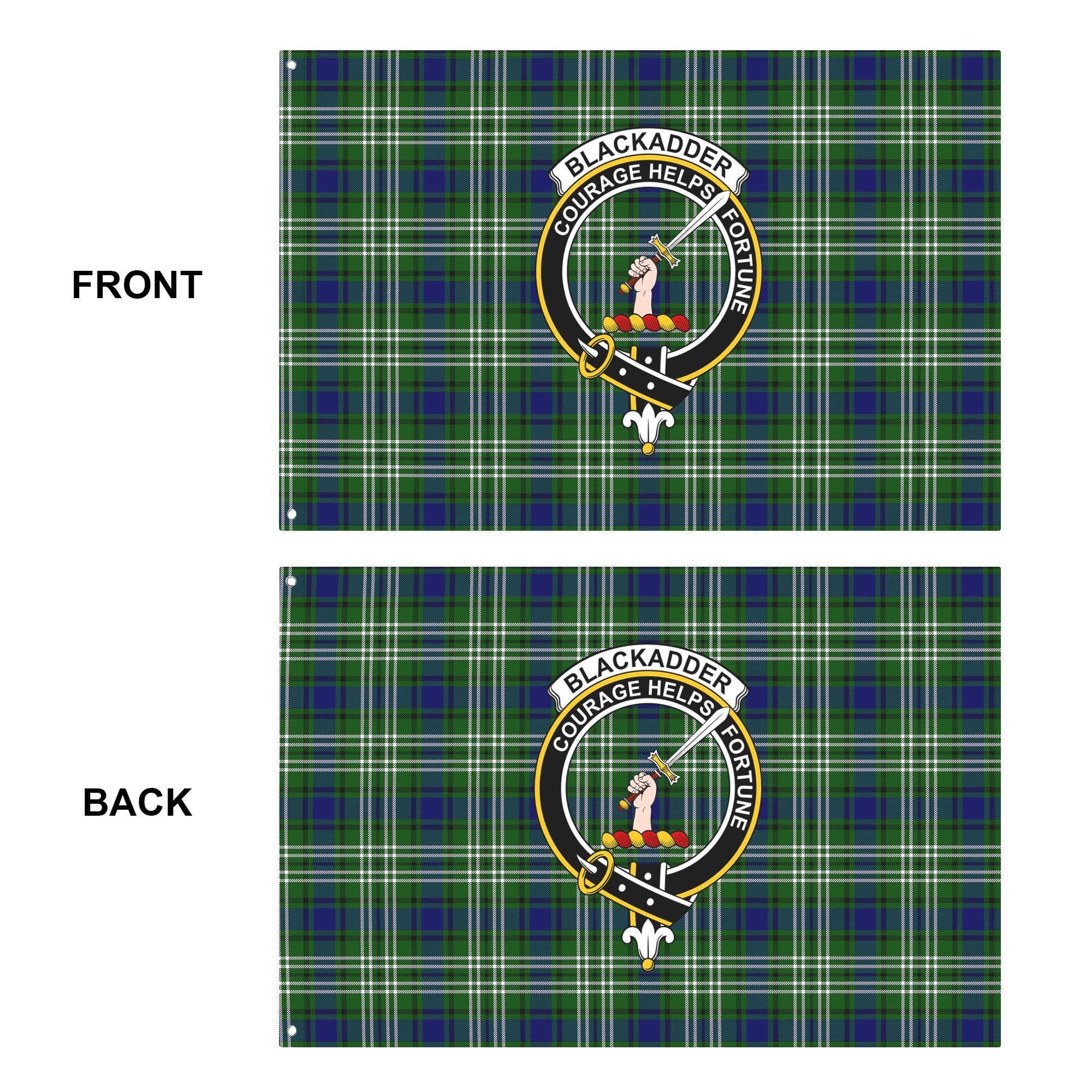 Blackadder Tartan Crest House Flag