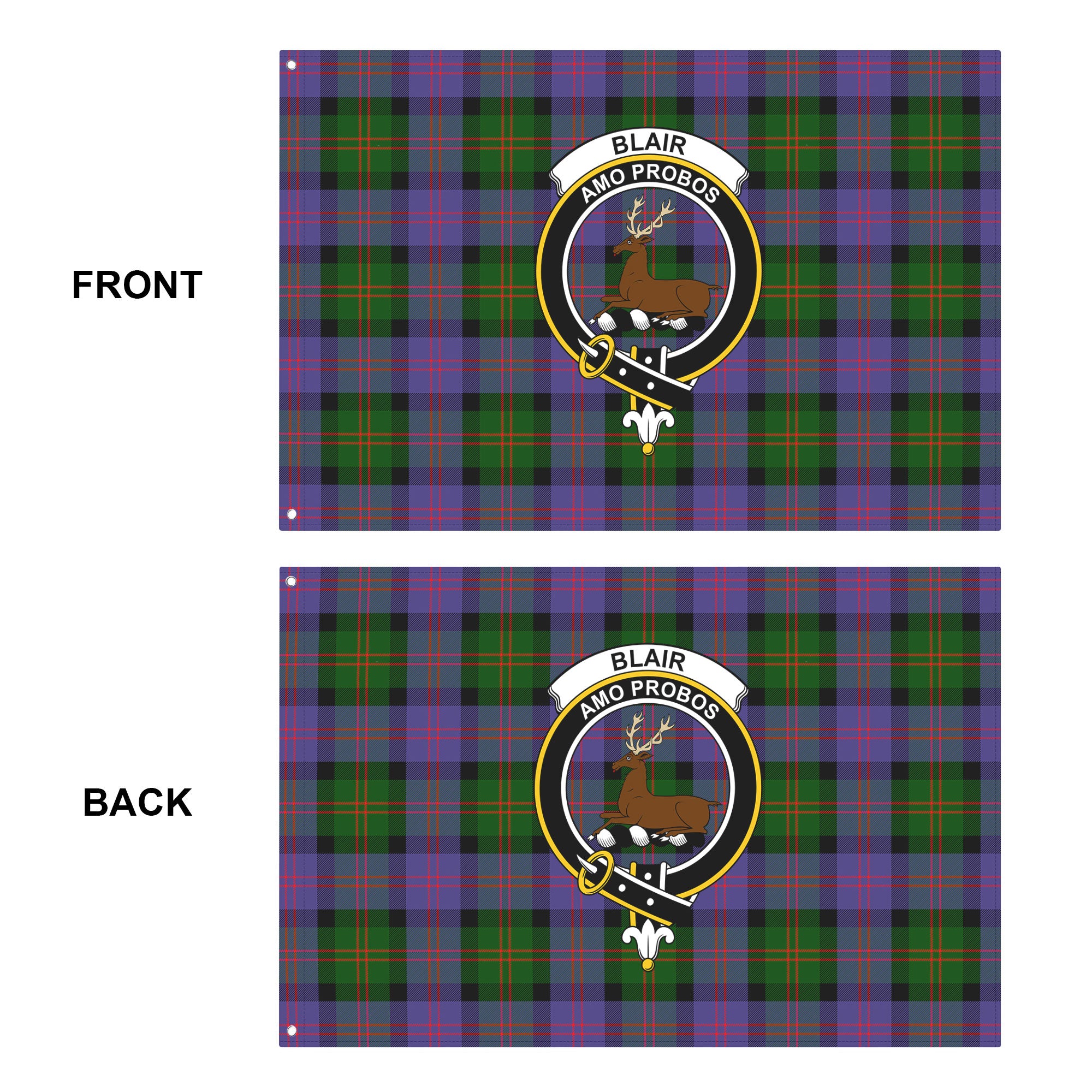 Blair Modern Tartan Crest House Flag