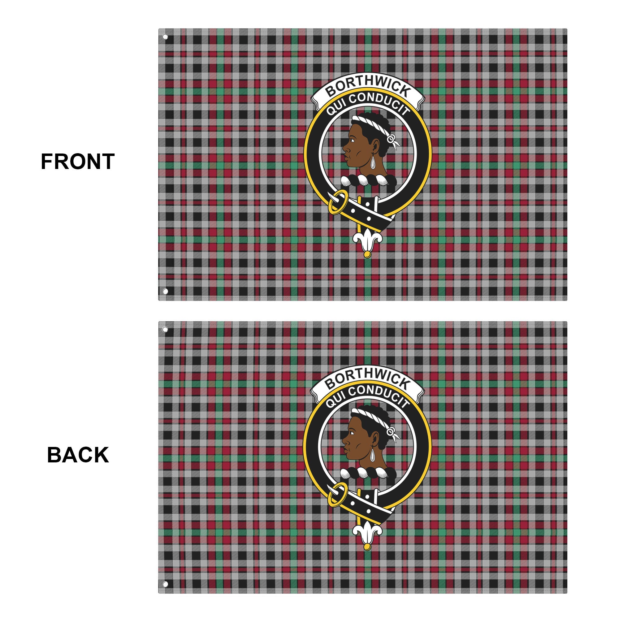 Borthwick Ancient Tartan Crest House Flag