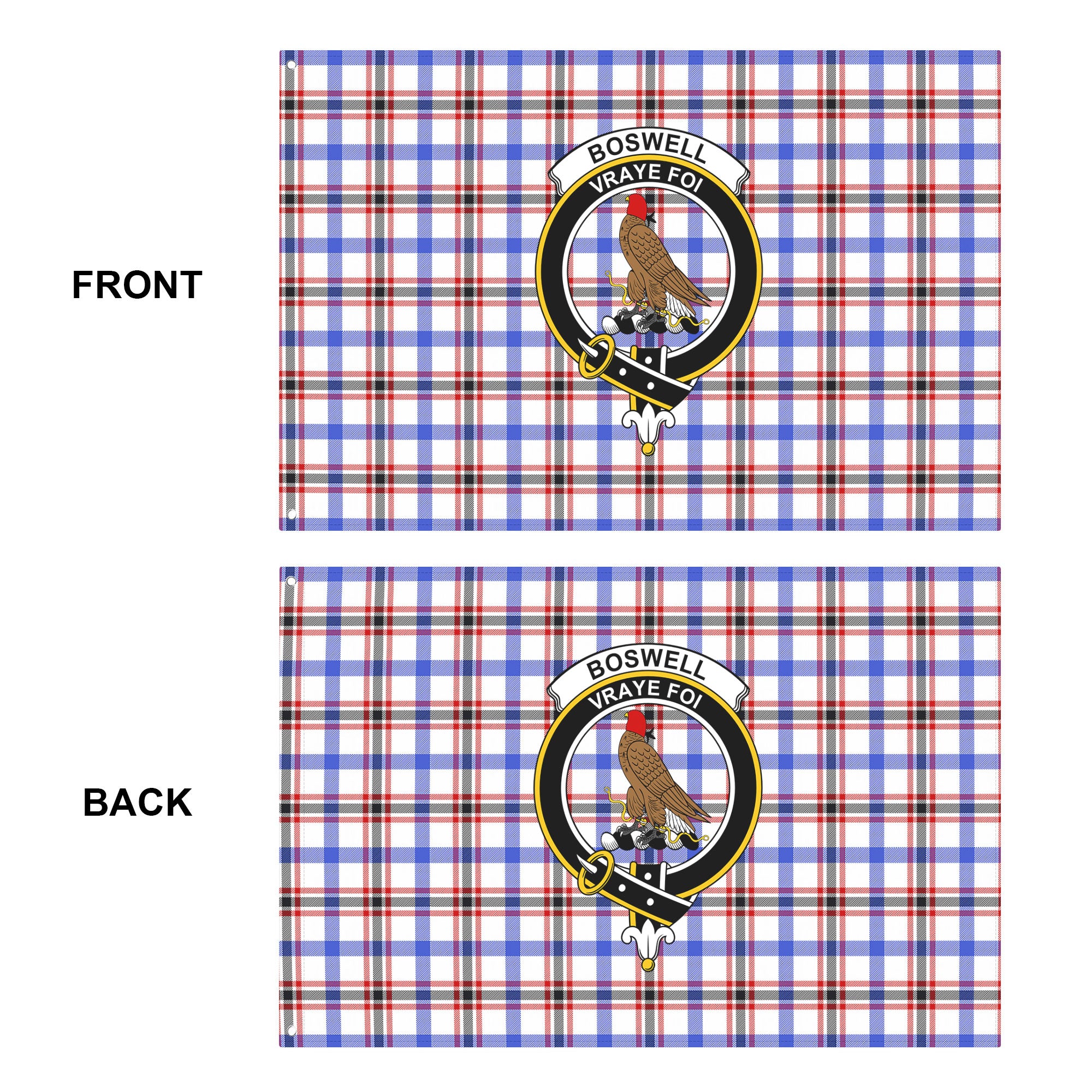 Boswell Modern Tartan Crest House Flag