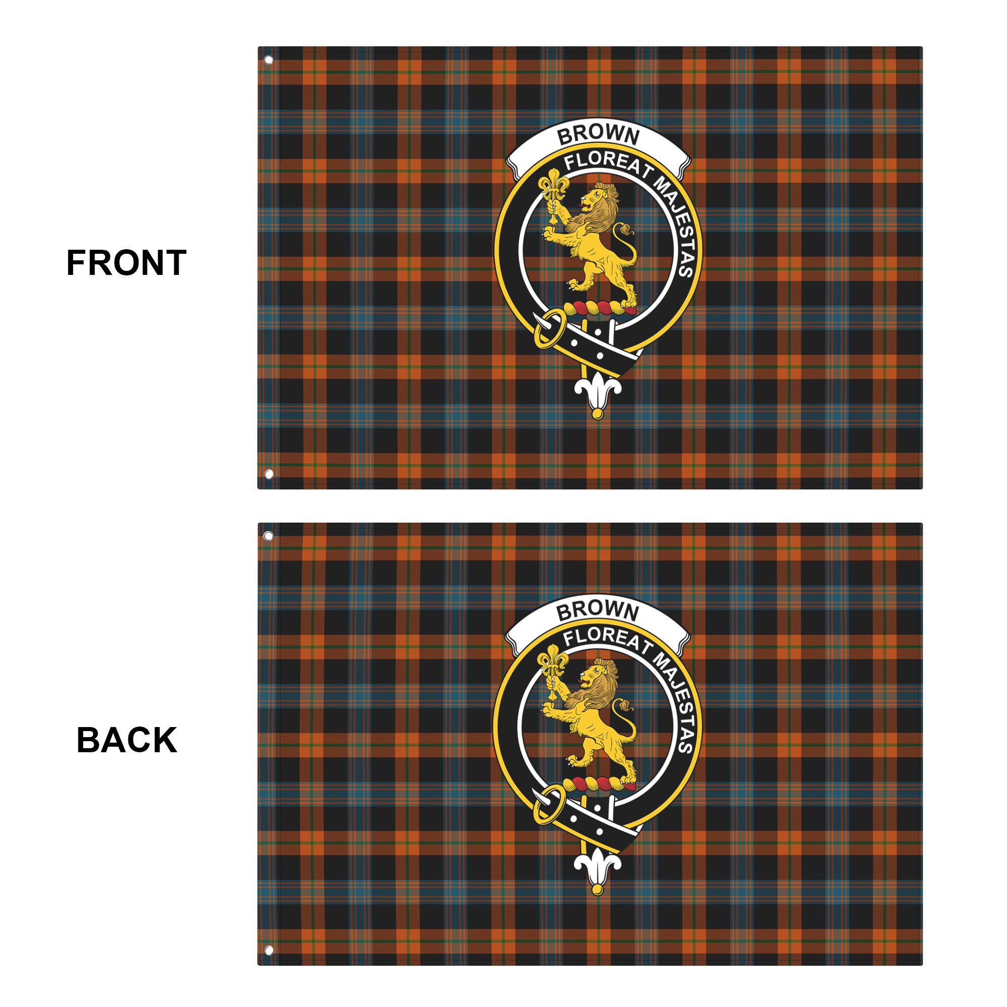 Brown Ancient Tartan Crest House Flag