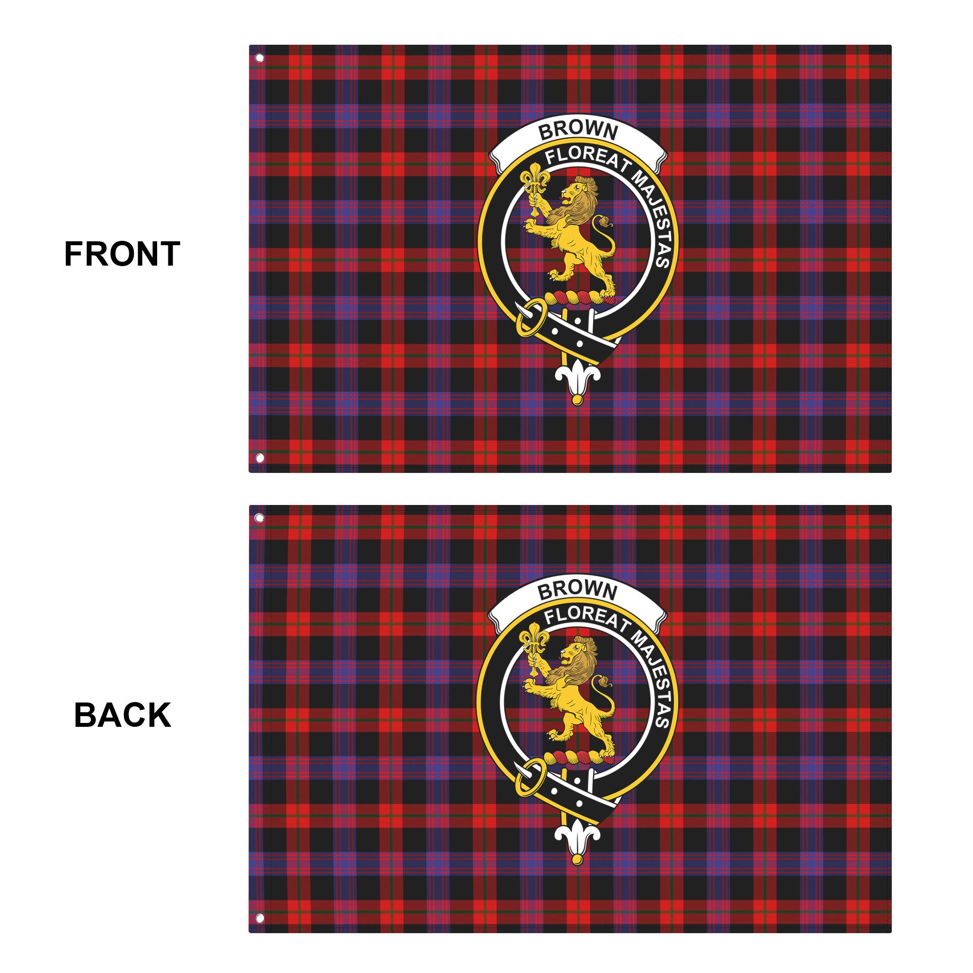 Brown Modern Tartan Crest House Flag