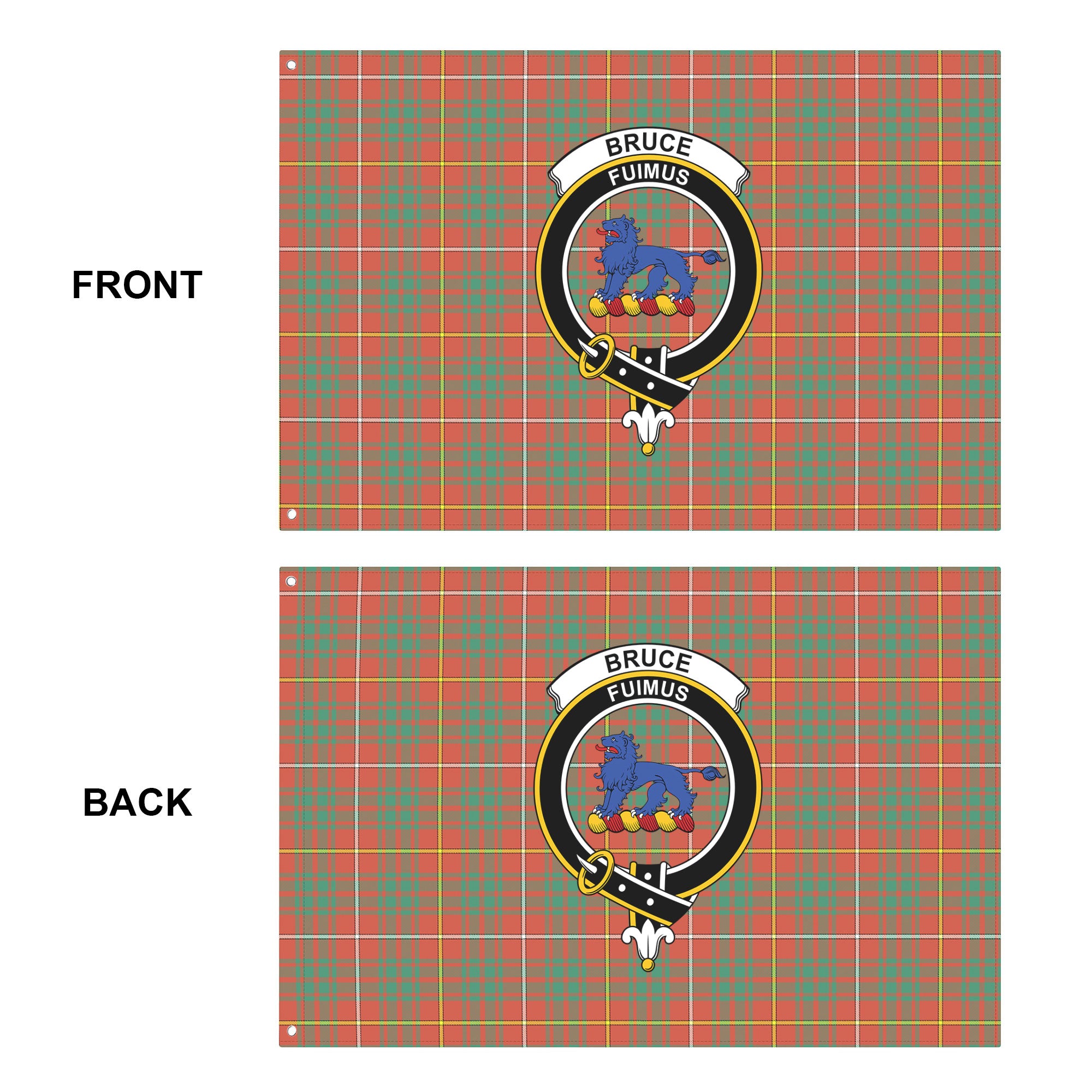 Bruce Ancient Tartan Crest House Flag